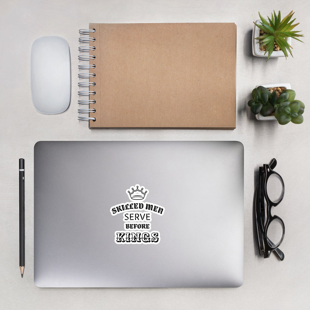 Bubble-free Sticker - Proverbs 22:29 "Skilled Men Serve Before Kings" 4″×4″ - Valiant Sheep Store