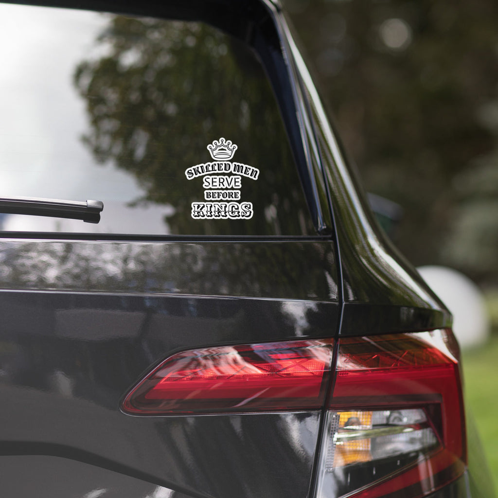 Bubble-free Sticker - Proverbs 22:29 "Skilled Men Serve Before Kings" 4″×4″ - Valiant Sheep Store