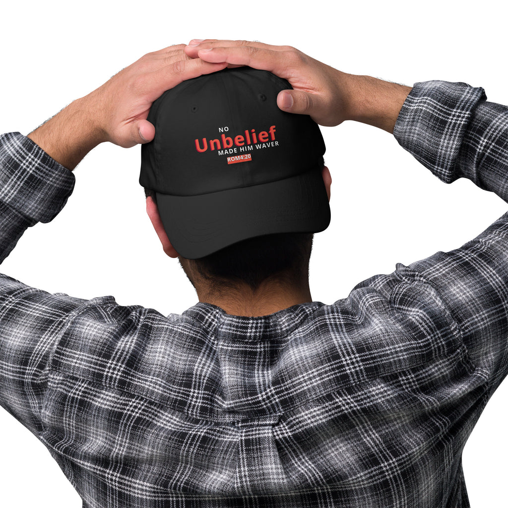 No Unbelief Made Him Waver Romans 4:20 - Classic Dad Hat for the Unwavering Believer