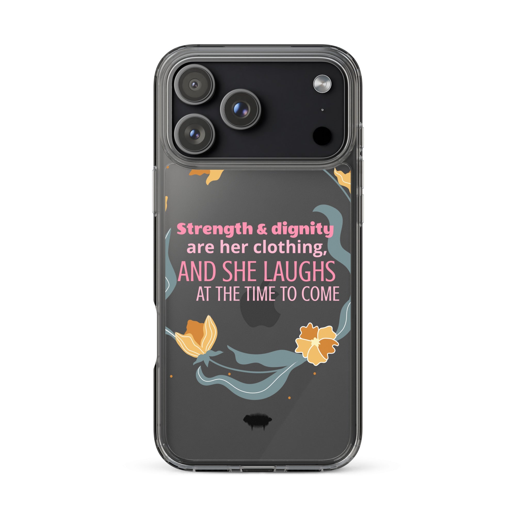 Clear Case for iPhone® - Proverbs 31:25 "Strength & Dignity Are Her Clothing" iPhone 17 Pro Max - Valiant Sheep Store