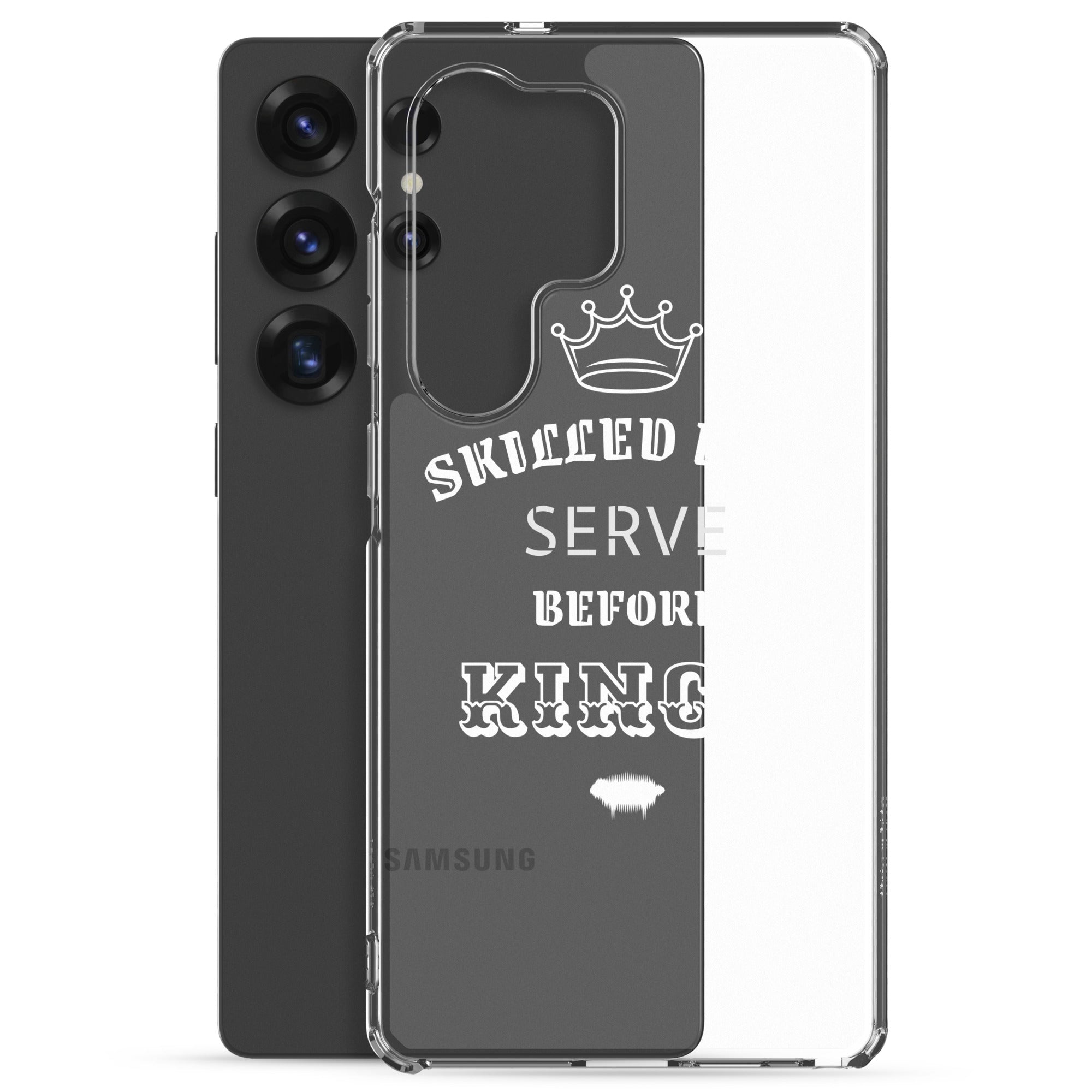 Clear Case for Samsung® - Proverbs 22:29 "Skilled Men Serve Before Kings" Samsung Galaxy S25 Plus - Valiant Sheep Store