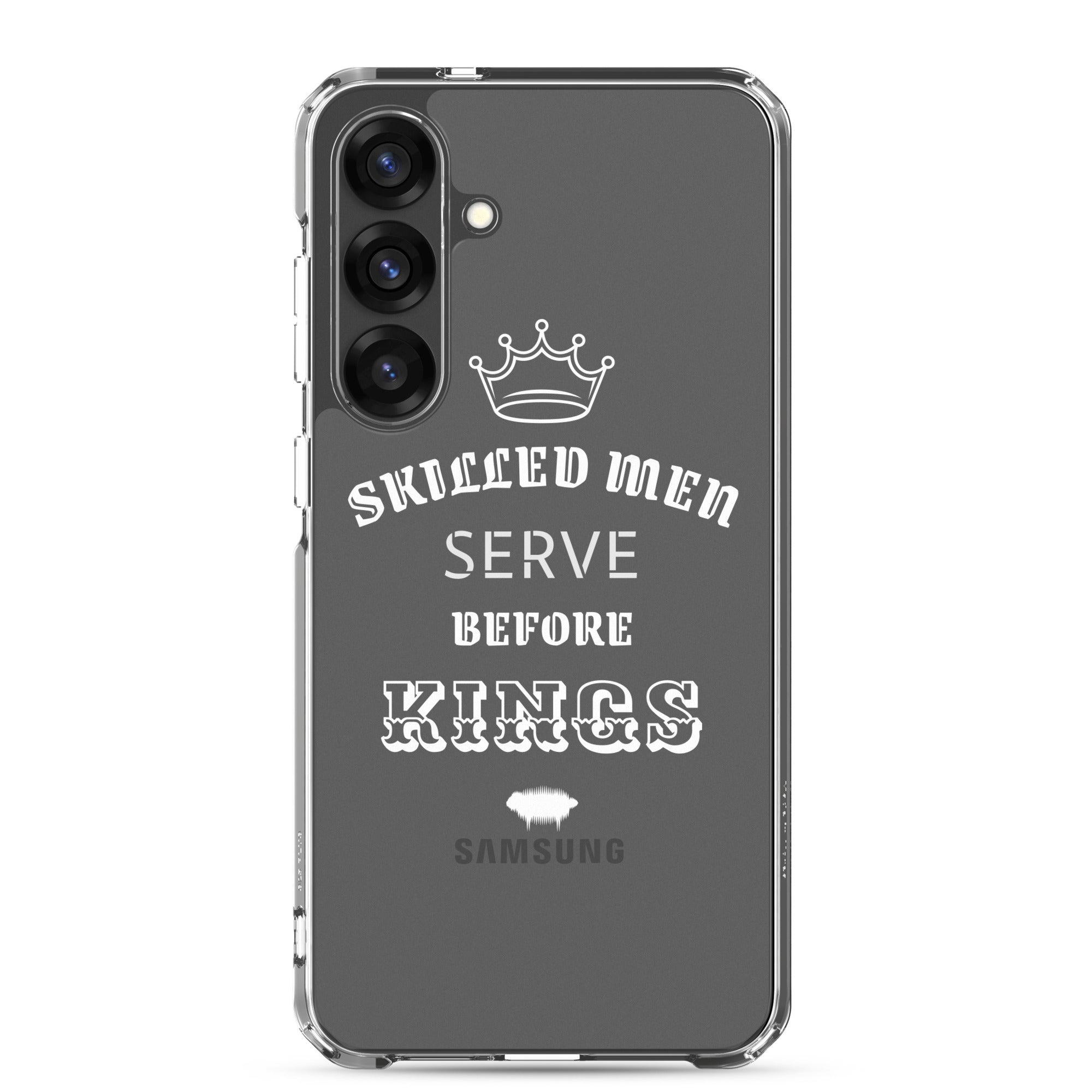 Clear Case for Samsung® - Proverbs 22:29 "Skilled Men Serve Before Kings" Samsung Galaxy S25 Plus - Valiant Sheep Store