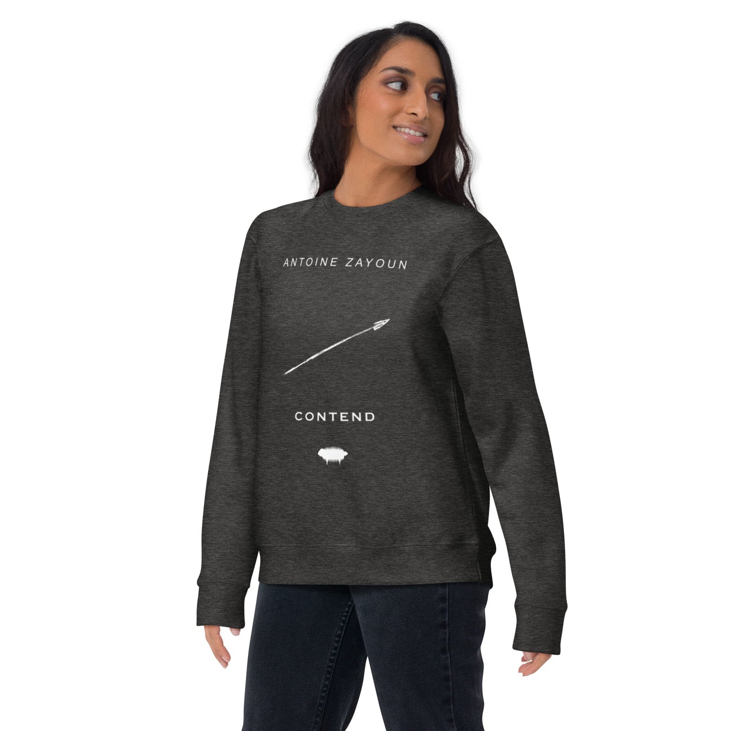 "Contend" Black Unisex Premium Sweatshirt - Valiant Sheep