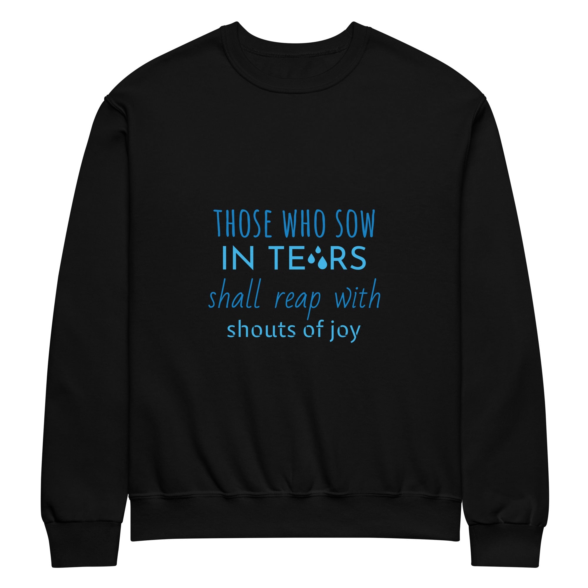 Crew Neck Sweatshirt - "Just Tears" Black - Valiant Sheep Store