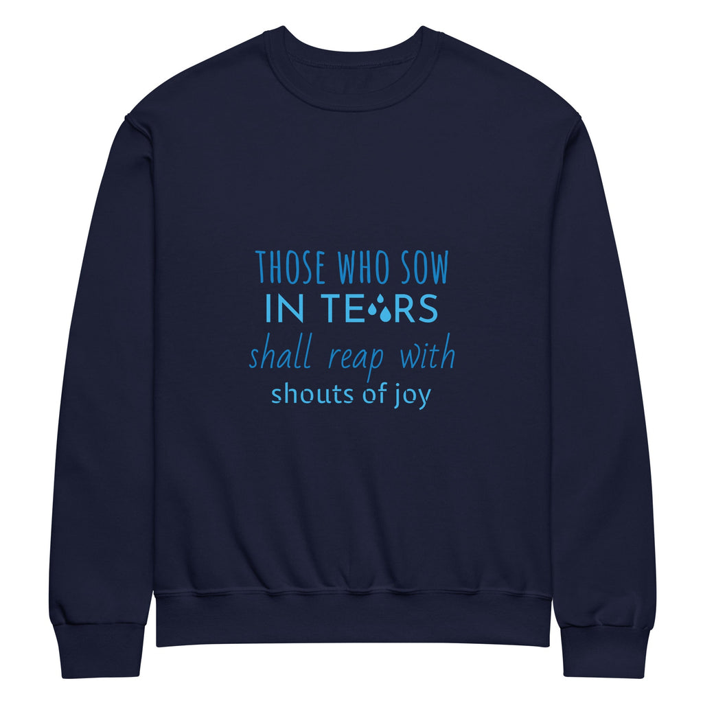 Crew Neck Sweatshirt - "Just Tears" J. Navy - Valiant Sheep Store
