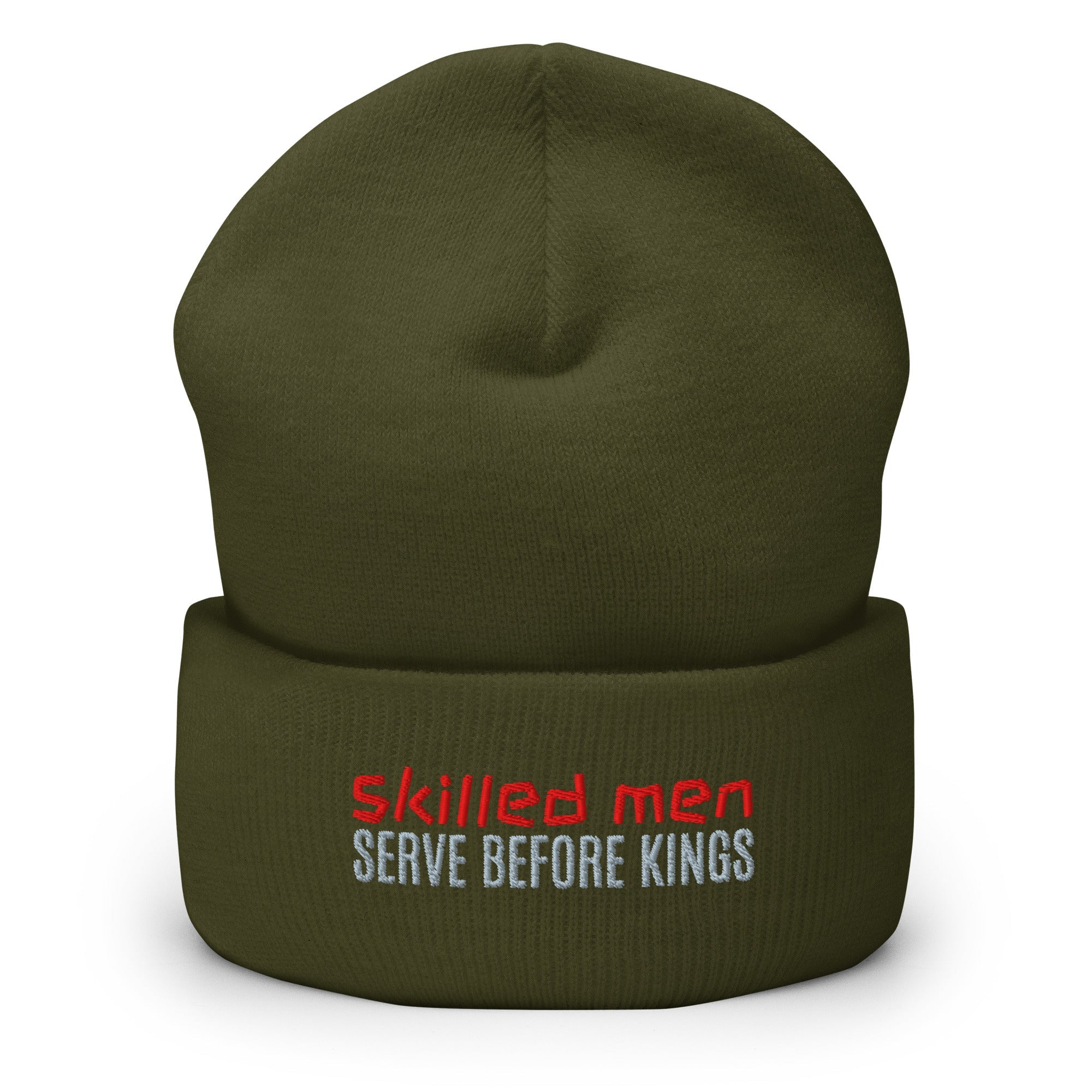 Cuffed Beanie - Proverbs 22:29 "Skilled Men Serve Before Kings" Olive - Valiant Sheep