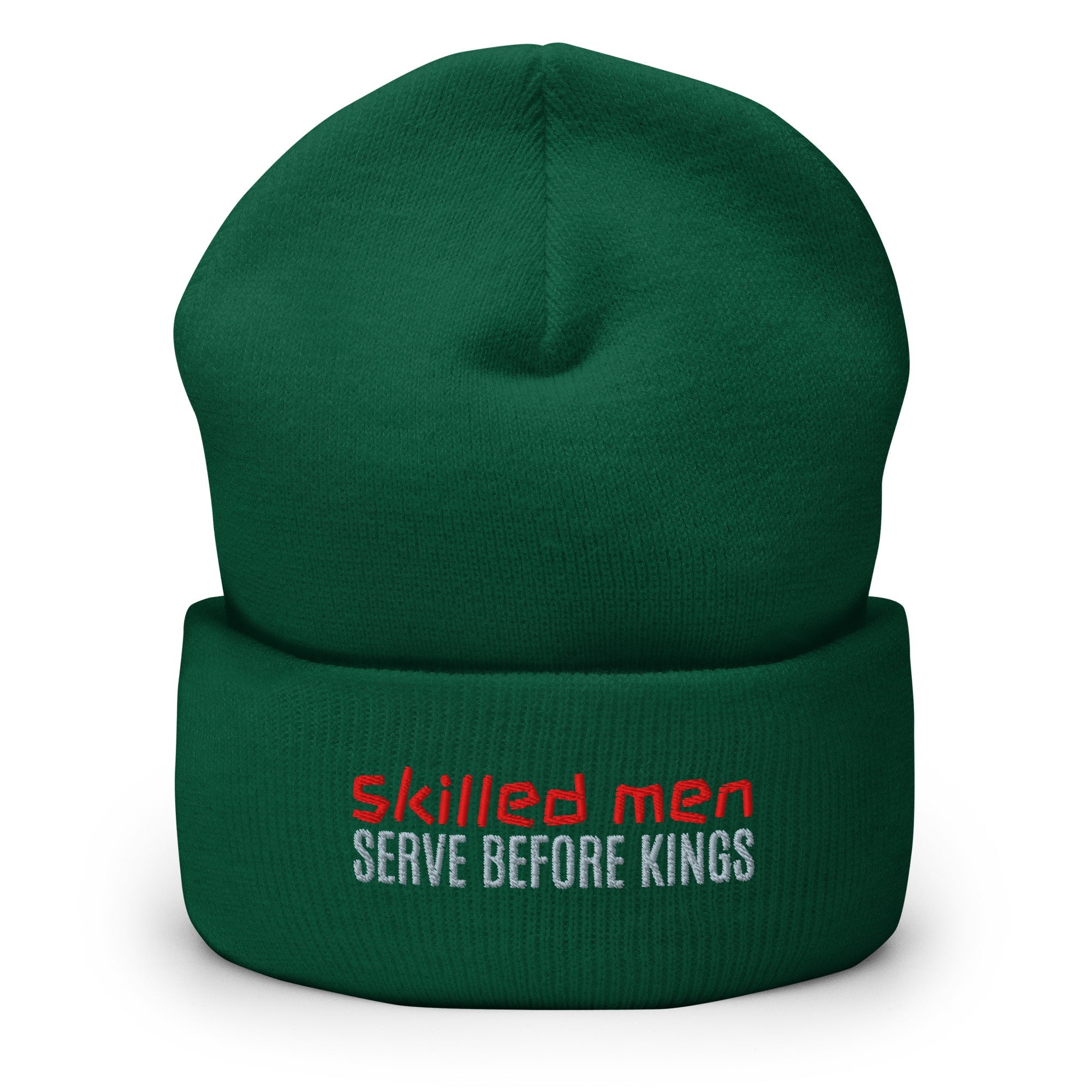 Cuffed Beanie - Proverbs 22:29 "Skilled Men Serve Before Kings" Spruce - Valiant Sheep