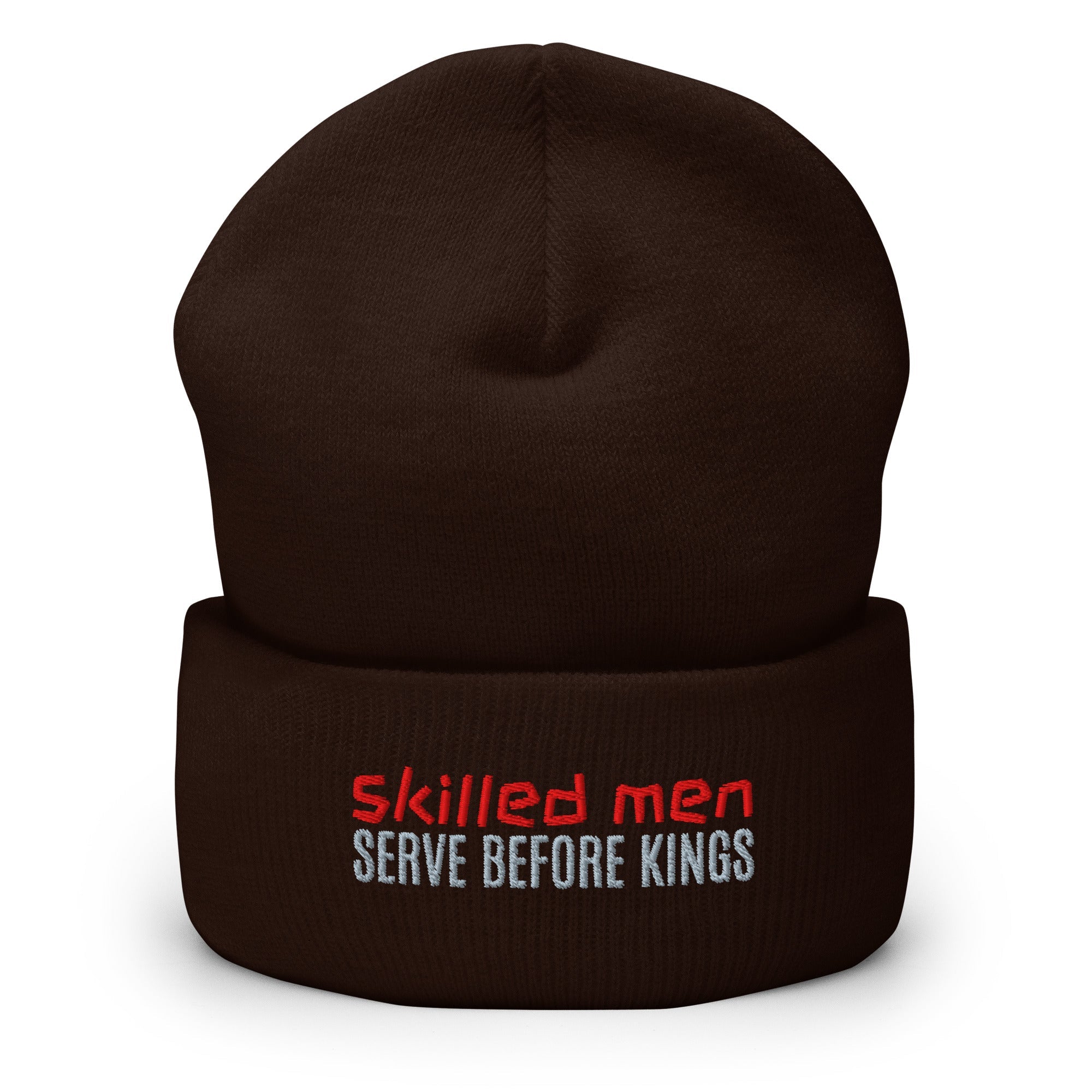 Cuffed Beanie - Proverbs 22:29 "Skilled Men Serve Before Kings" Brown - Valiant Sheep