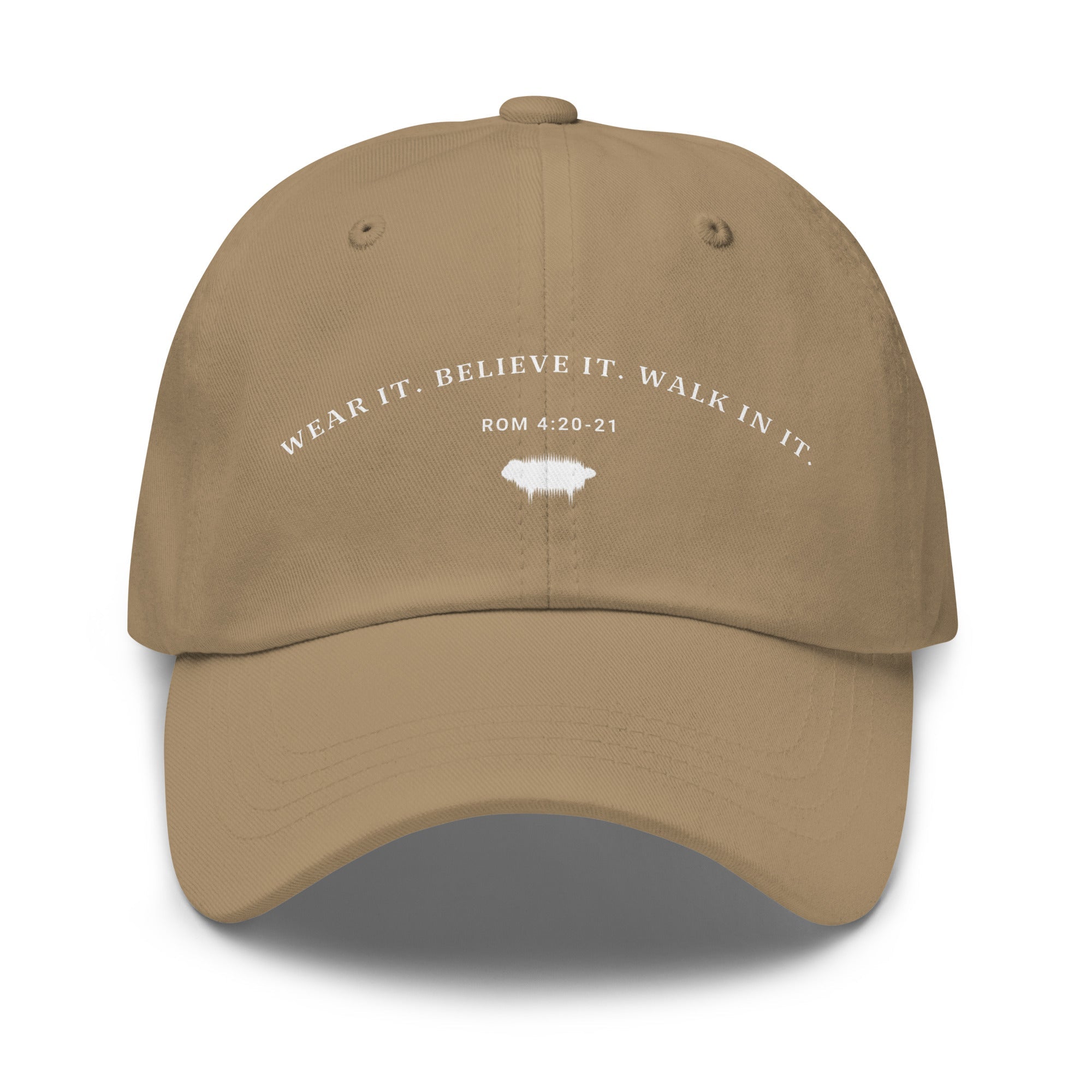 Dad Hat - "Wear it. Believe it. Walk in it." Khaki - Valiant Sheep Store