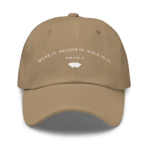 Dad Hat - "Wear it. Believe it. Walk in it." Khaki - Valiant Sheep Store