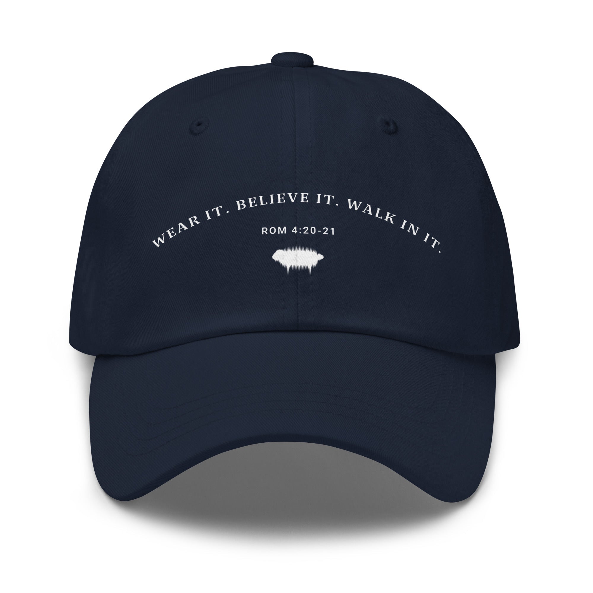 Dad Hat - "Wear it. Believe it. Walk in it." Navy - Valiant Sheep Store