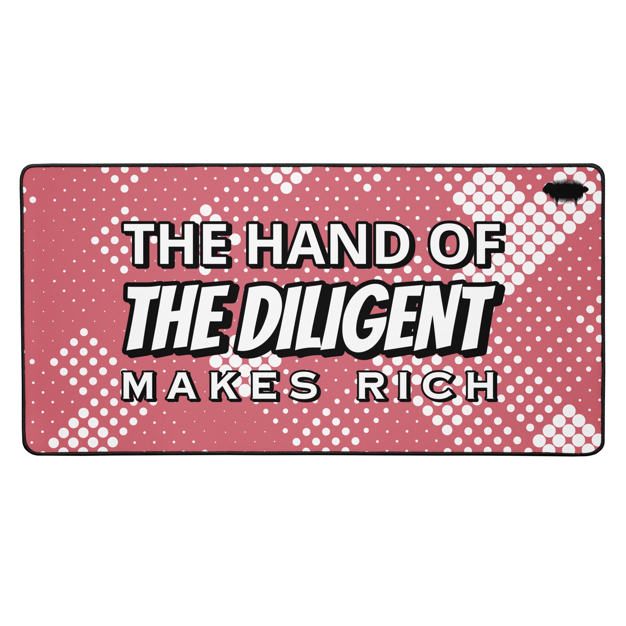 Desk Mat - Proverbs 10:4 "The Hand of the Diligent Makes Rich" 16″×32″ - Valiant Sheep Store