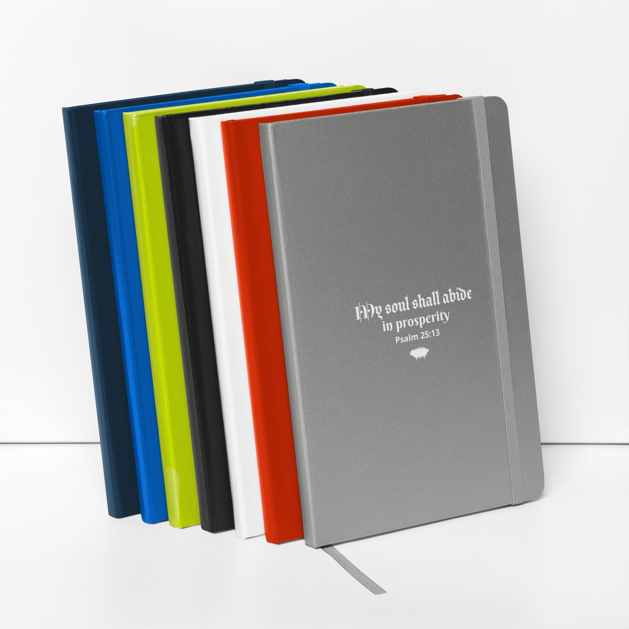 Hardcover Bound Notebook - Psalm 25:13 "My Soul Shall Abide in Prosperity" Black - Valiant Sheep Store