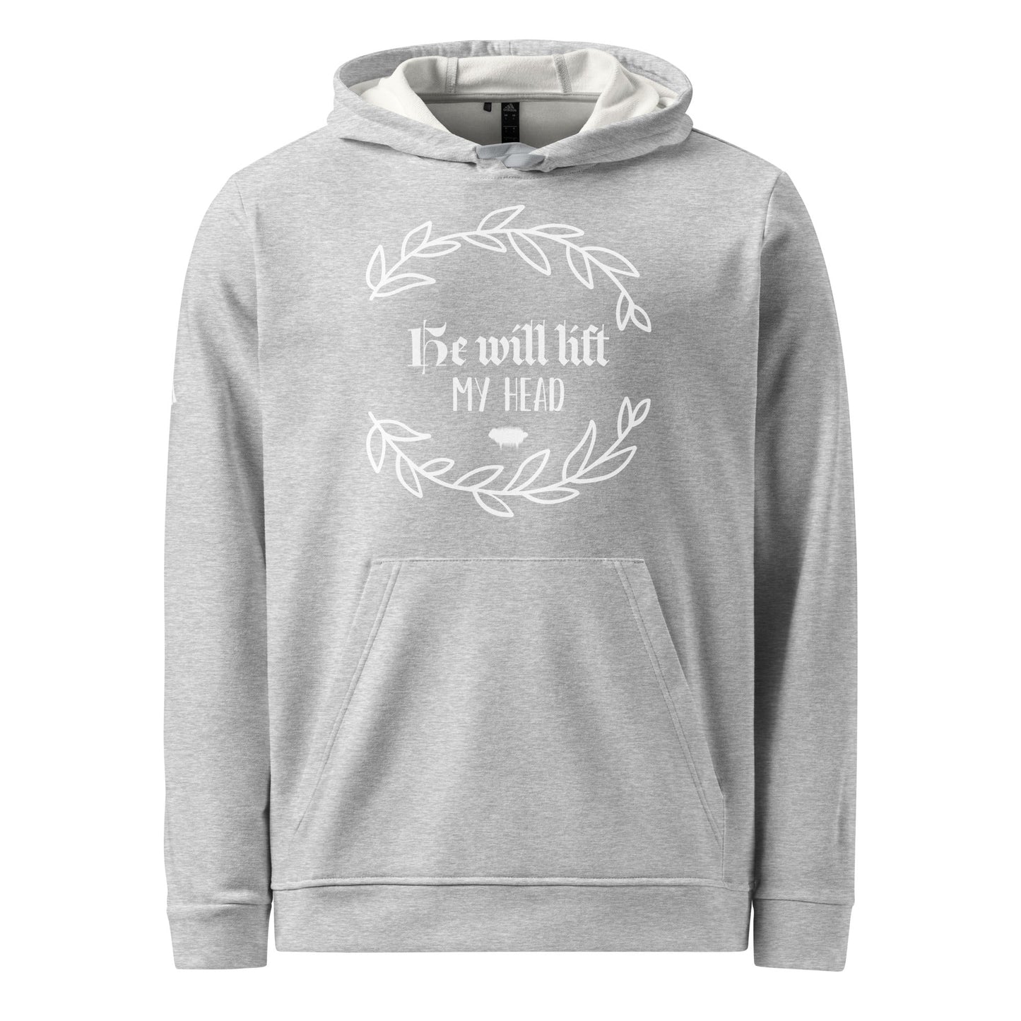 "He Will Lift My Head" Adidas Fleece Hoodie - Valiant Sheep