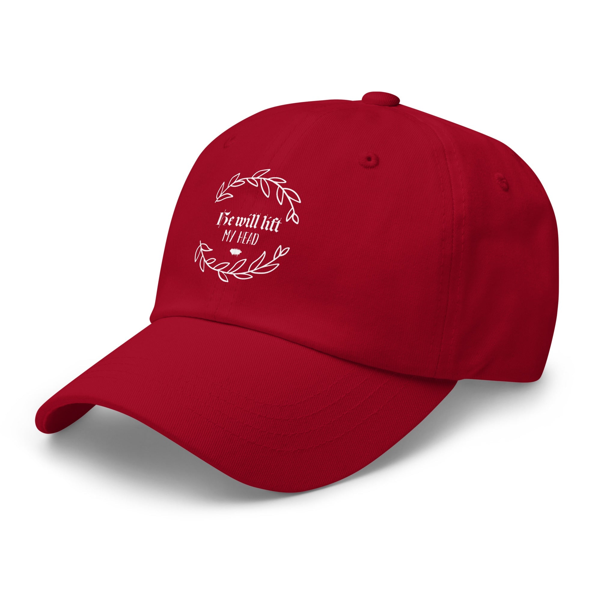 He Will Lift My Head - Classic Dad Hat for the Pursuers Cranberry - Valiant Sheep Store