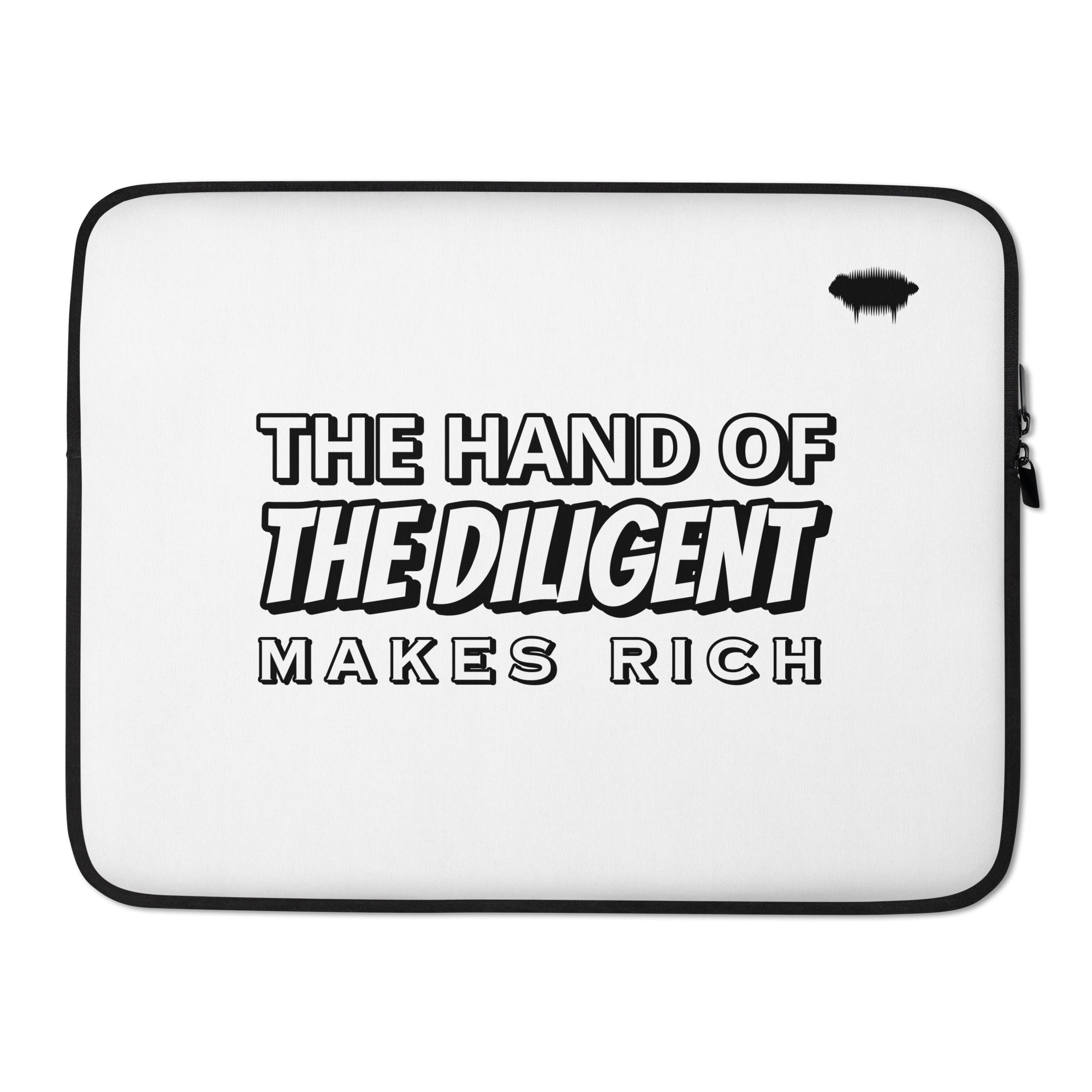 Laptop Sleeve - Proverbs 10:4 "The Hand of the Diligent Makes Rich" 15″ - Valiant Sheep Store