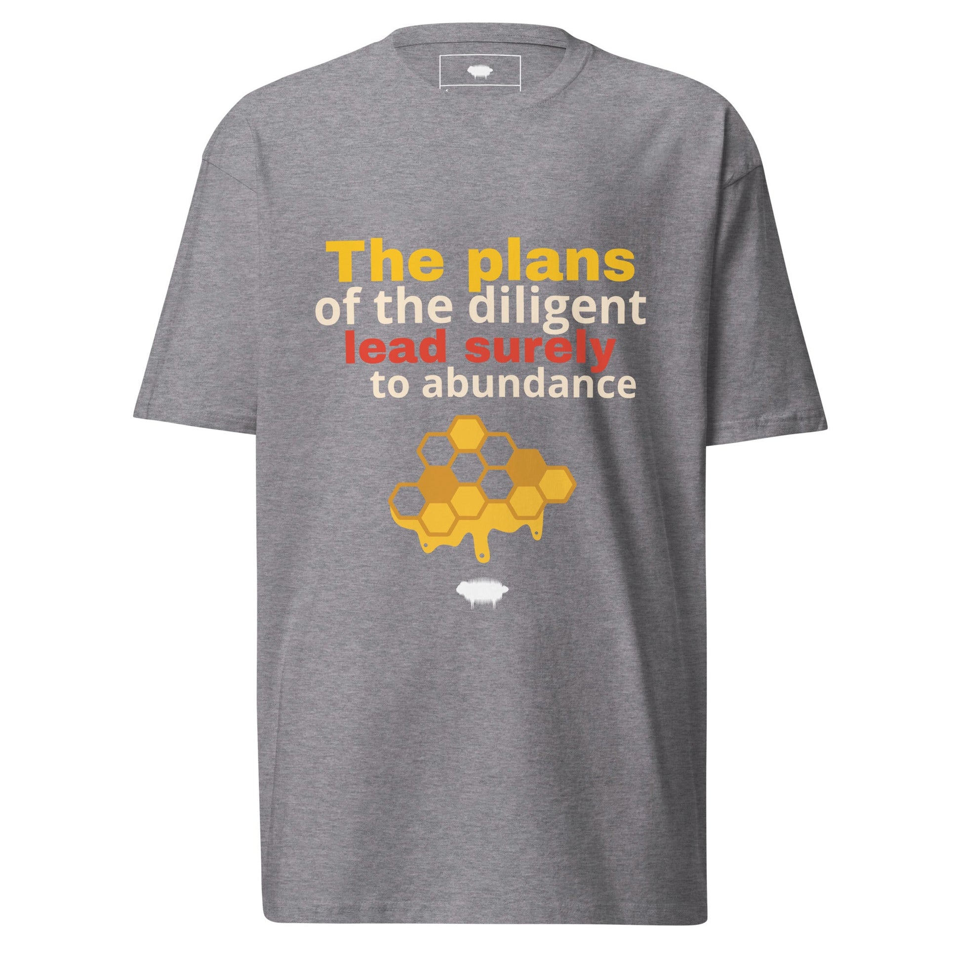 Men’s premium heavyweight tee - Proverbs 21:5 - Valiant Sheep Store