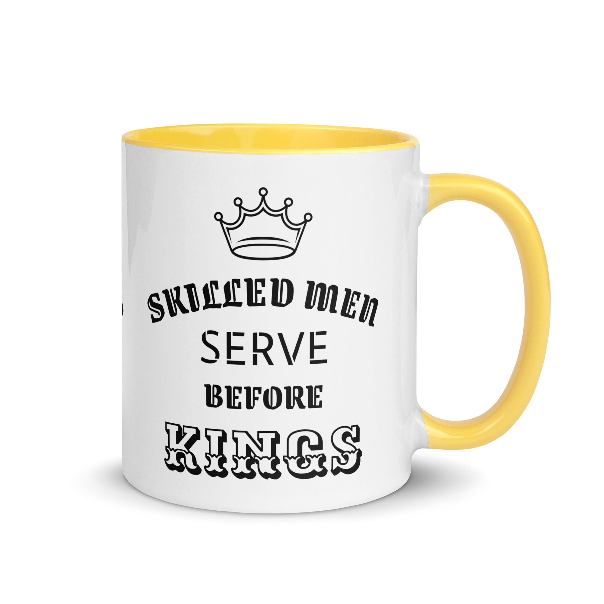 Mug with Color Inside - Proverbs 22:29 "Skilled Men Serve Before Kings" Yellow - Valiant Sheep