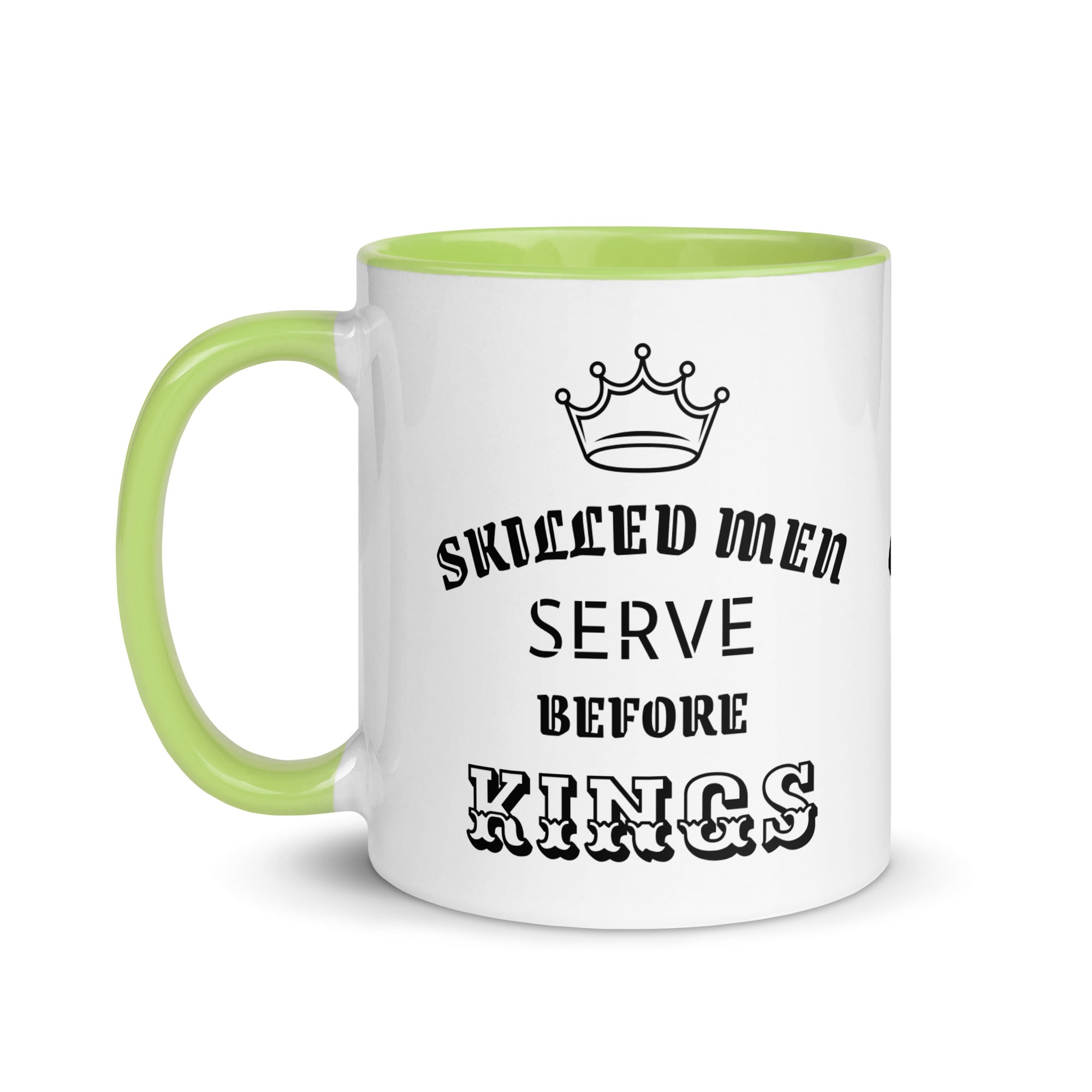Mug with Color Inside - Proverbs 22:29 "Skilled Men Serve Before Kings" Dark green - Valiant Sheep
