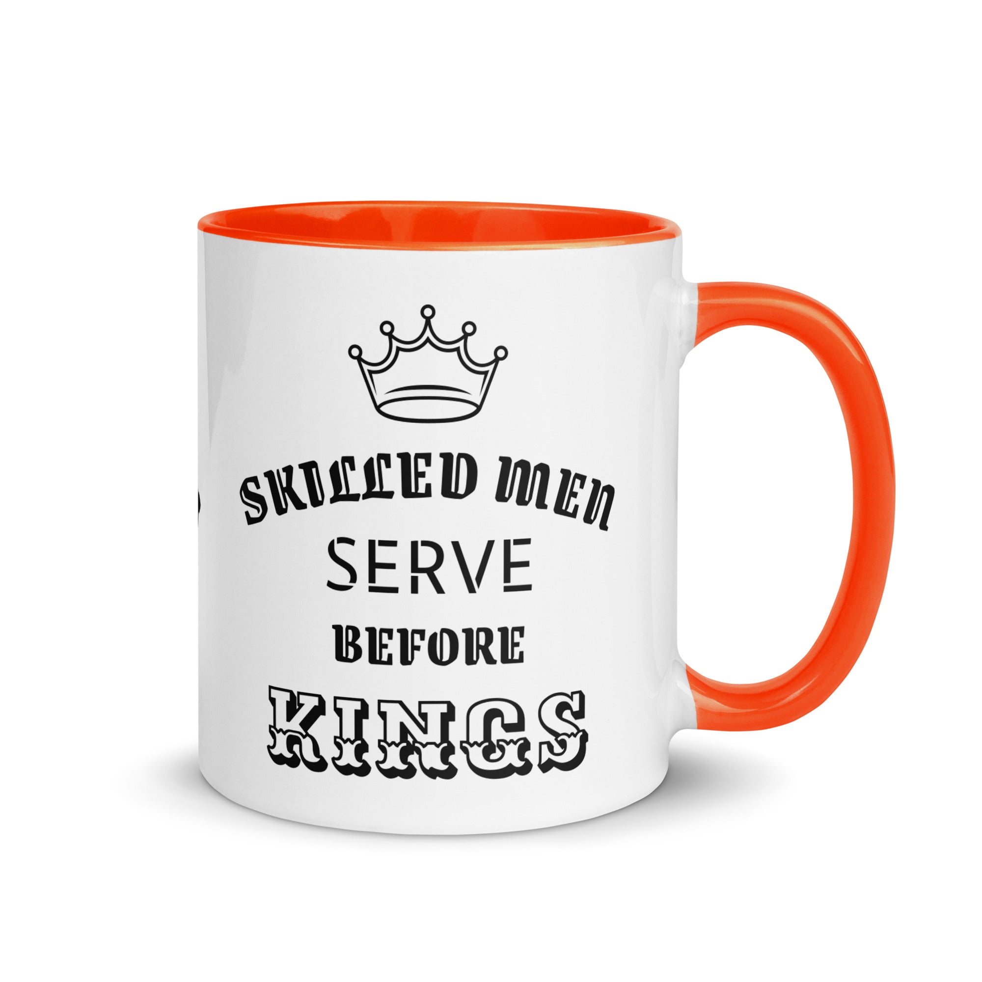Mug with Color Inside - Proverbs 22:29 "Skilled Men Serve Before Kings" Orange - Valiant Sheep