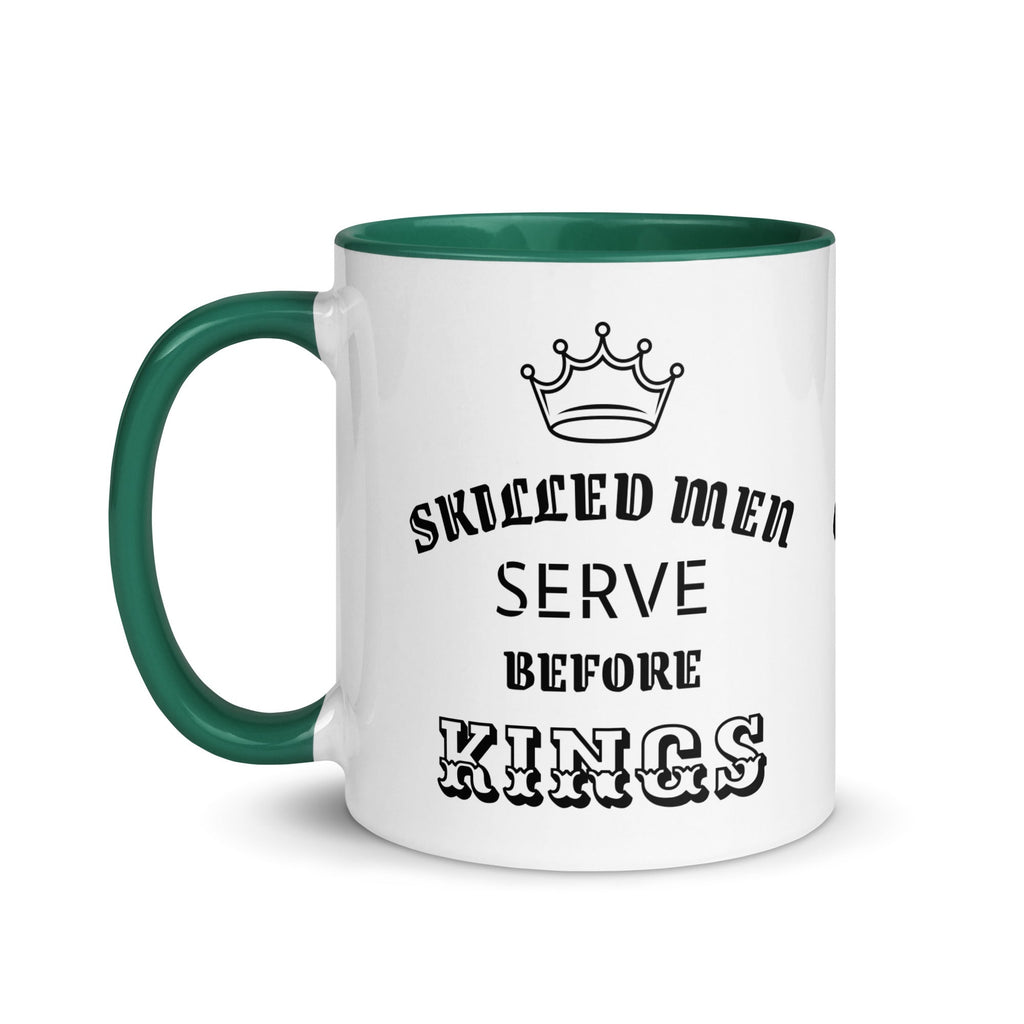Mug with Color Inside - Proverbs 22:29 "Skilled Men Serve Before Kings" Blue - Valiant Sheep