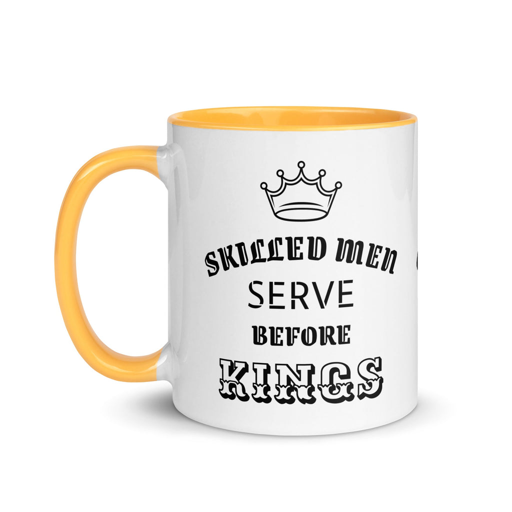 Mug with Color Inside - Proverbs 22:29 "Skilled Men Serve Before Kings" Dark green - Valiant Sheep
