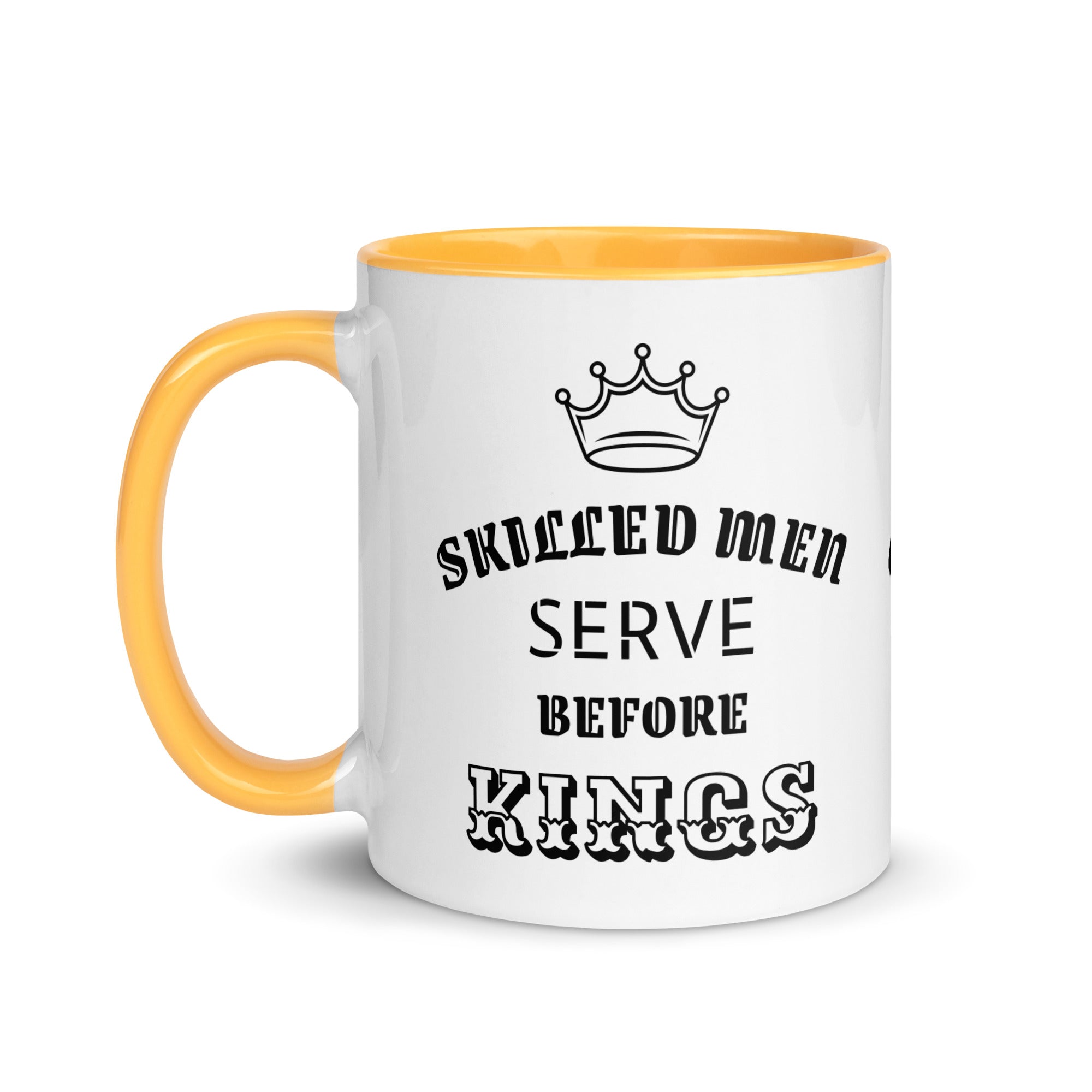 Mug with Color Inside - Proverbs 22:29 "Skilled Men Serve Before Kings" Dark green - Valiant Sheep