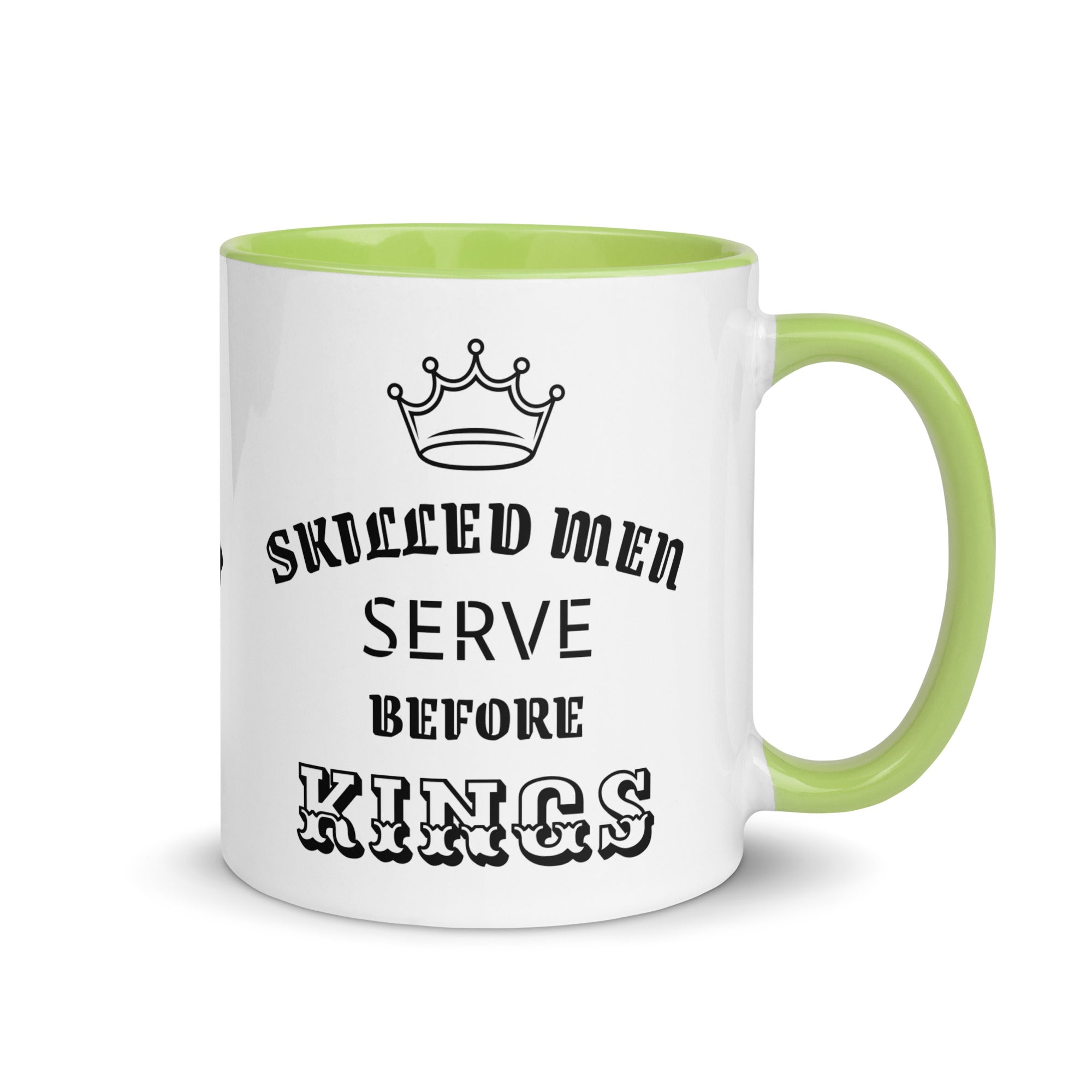 Mug with Color Inside - Proverbs 22:29 "Skilled Men Serve Before Kings" Green - Valiant Sheep