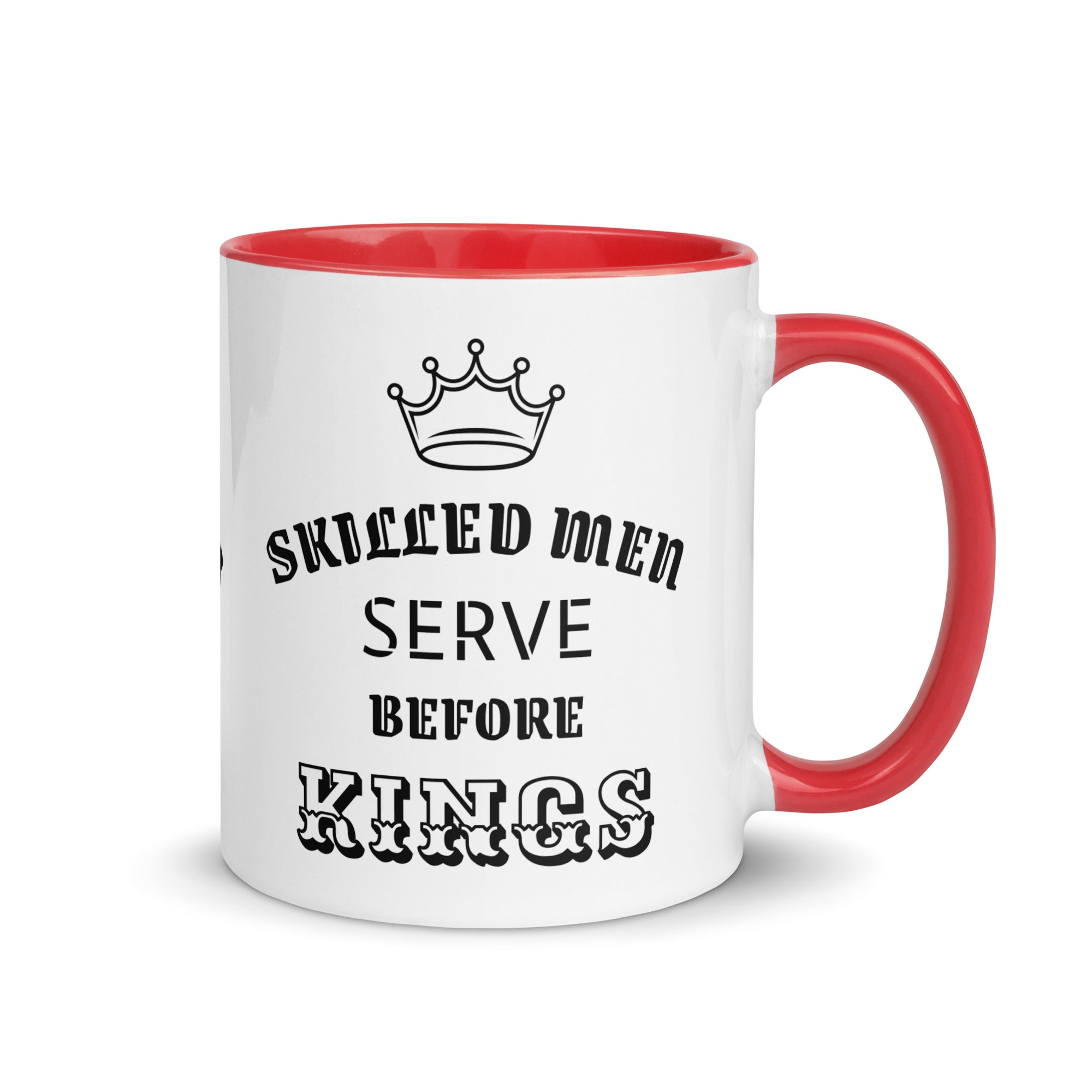 Mug with Color Inside - Proverbs 22:29 "Skilled Men Serve Before Kings" Red - Valiant Sheep