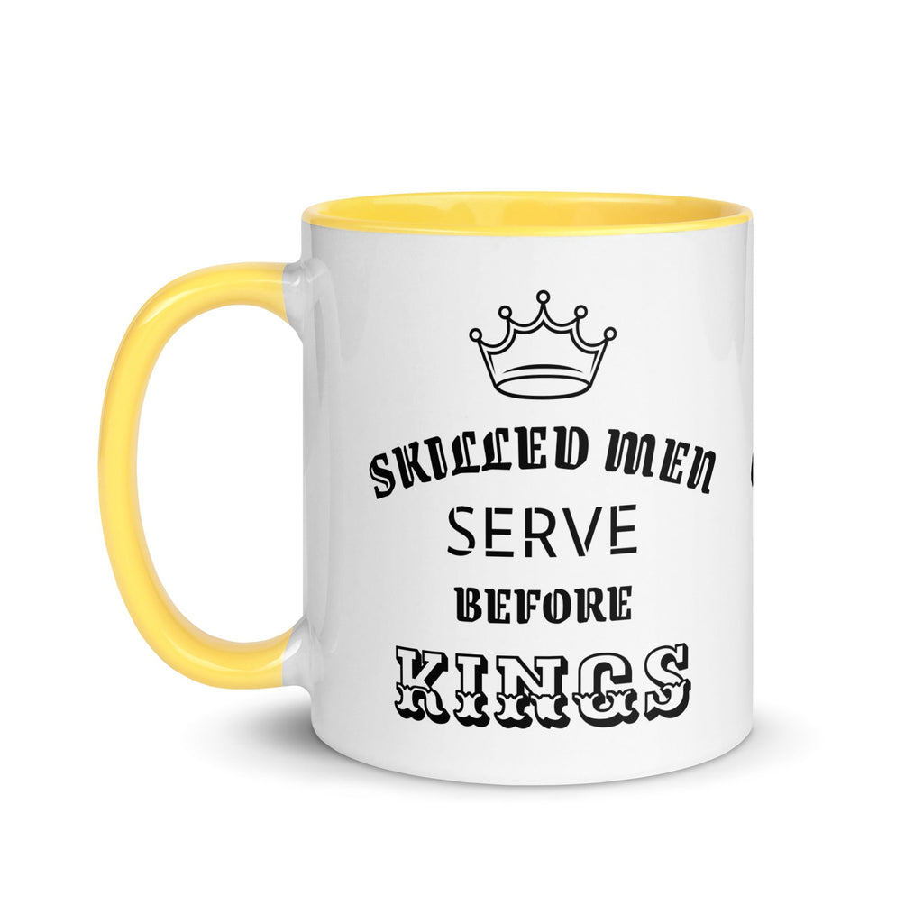 Mug with Color Inside - Proverbs 22:29 "Skilled Men Serve Before Kings" Red - Valiant Sheep