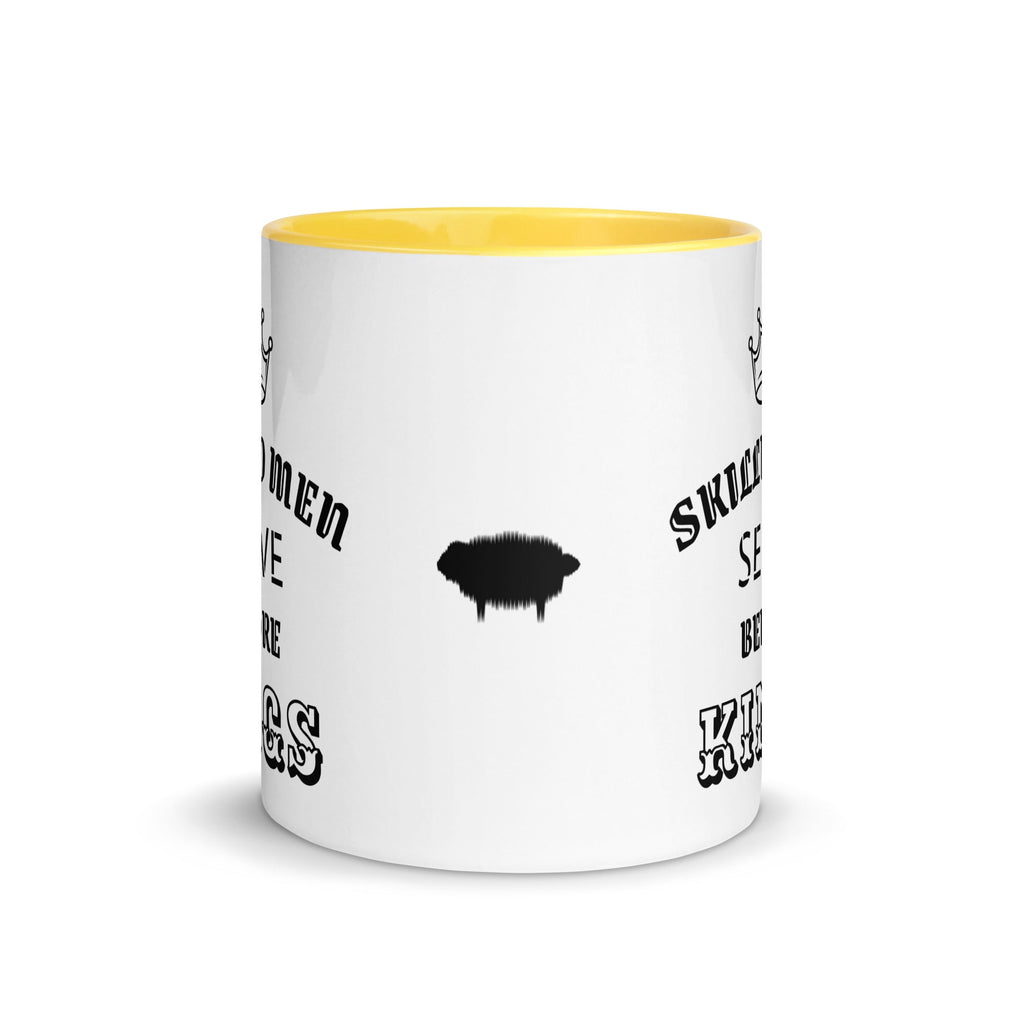 Mug with Color Inside - Proverbs 22:29 "Skilled Men Serve Before Kings" Golden Yellow - Valiant Sheep