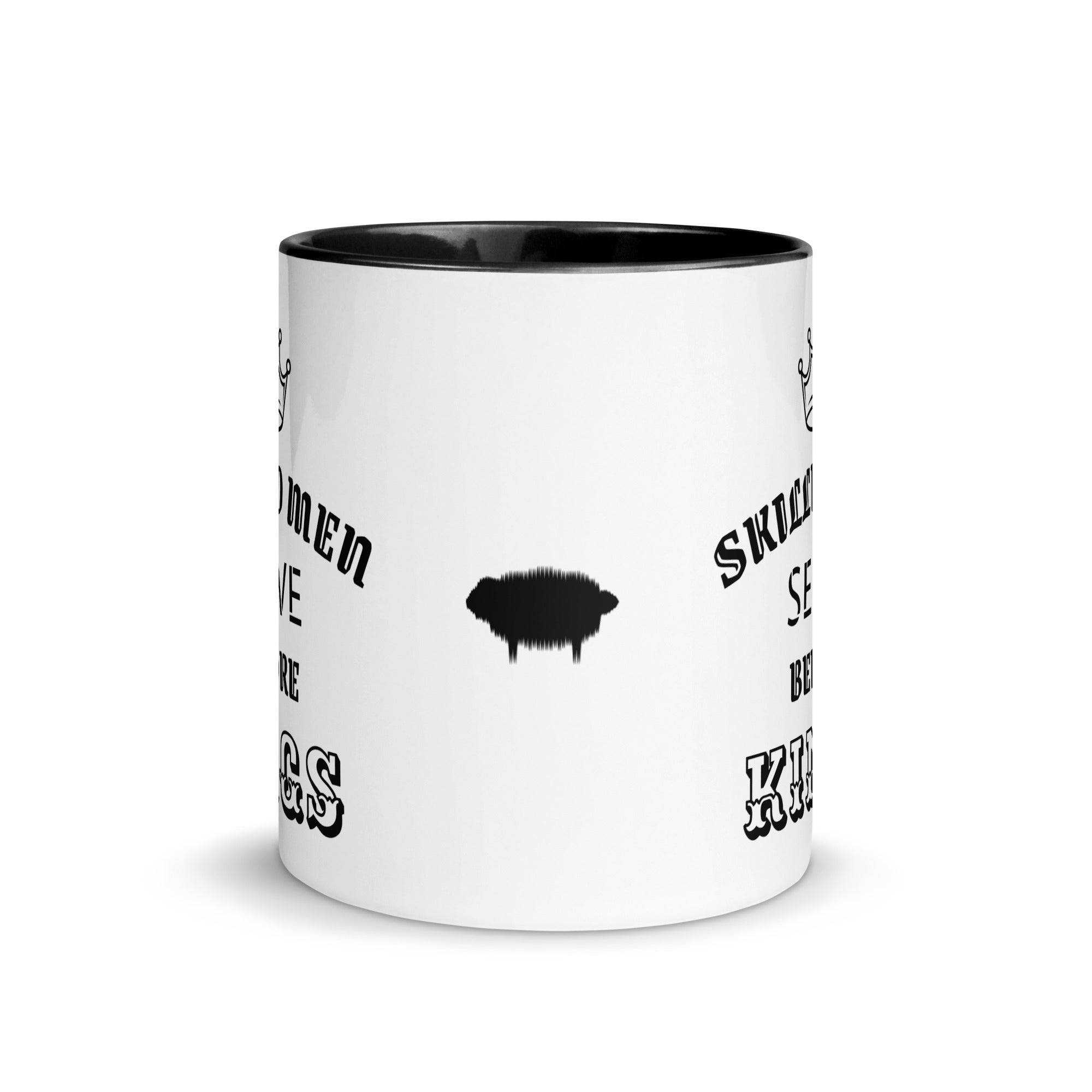 Mug with Color Inside - Proverbs 22:29 "Skilled Men Serve Before Kings" Dark Blue - Valiant Sheep