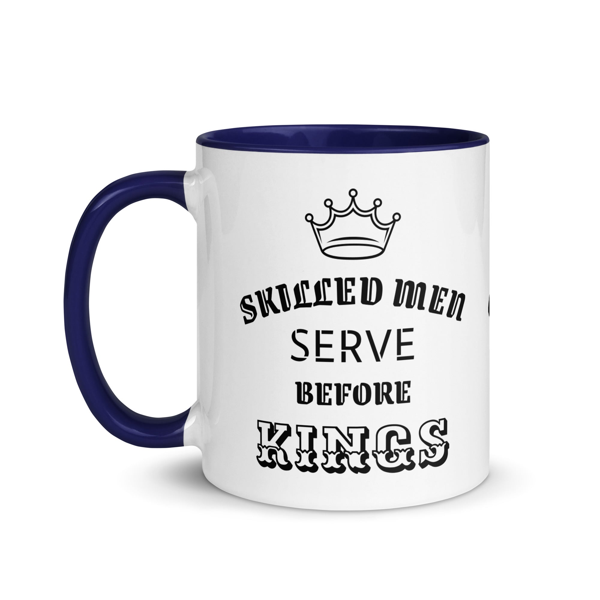 Mug with Color Inside - Proverbs 22:29 "Skilled Men Serve Before Kings" Blue - Valiant Sheep