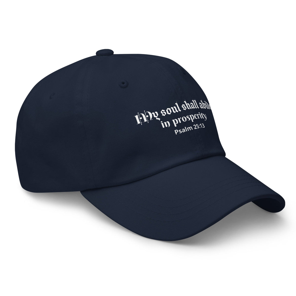 My Soul Shall Abide in Prosperity Psalm 25:13 - Classic Dad Hat for Determined Promise Carriers Navy - Valiant Sheep Store