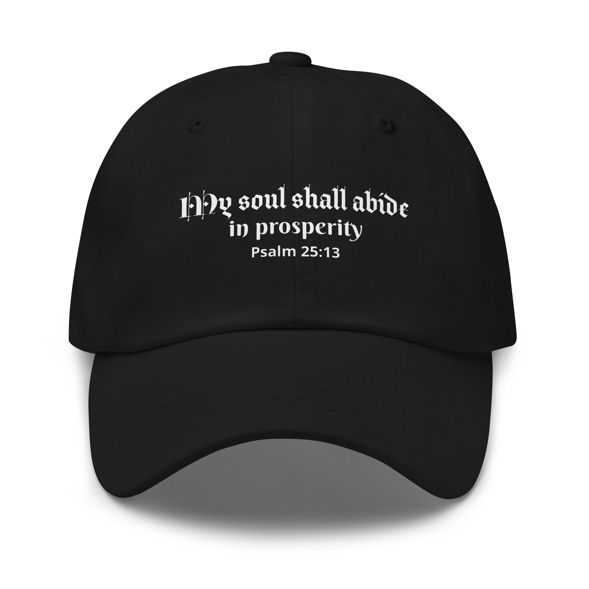 My Soul Shall Abide in Prosperity Psalm 25:13 - Classic Dad Hat for Determined Promise Carriers Black - Valiant Sheep Store