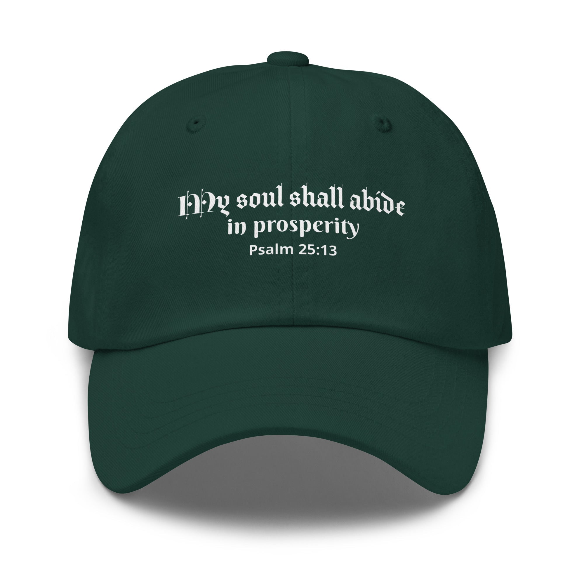 My Soul Shall Abide in Prosperity Psalm 25:13 - Classic Dad Hat for Determined Promise Carriers Spruce - Valiant Sheep Store