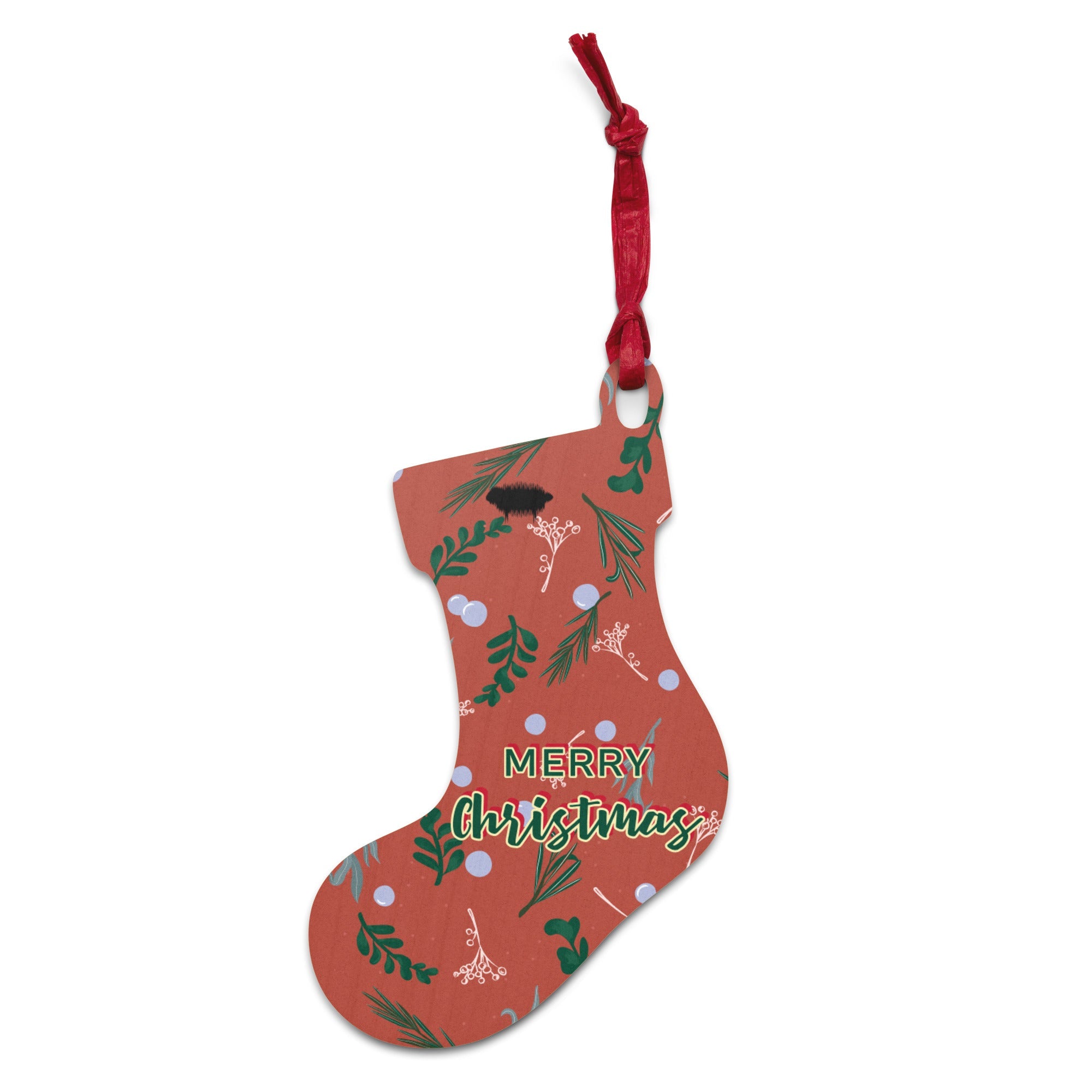 Personalized Wooden Christmas Ornaments Stocking - Valiant Sheep Store