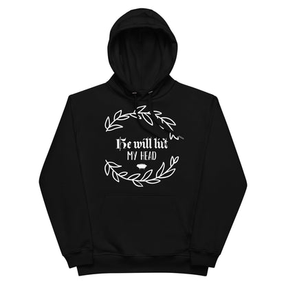 Premium eco hoodie - "He Will Lift My Head" - Valiant Sheep Store