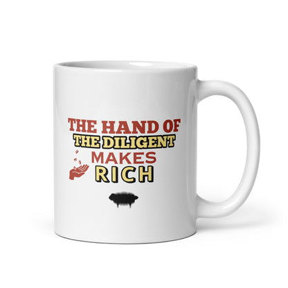 Proverbs 10:4 White Glossy Mug - Valiant Sheep