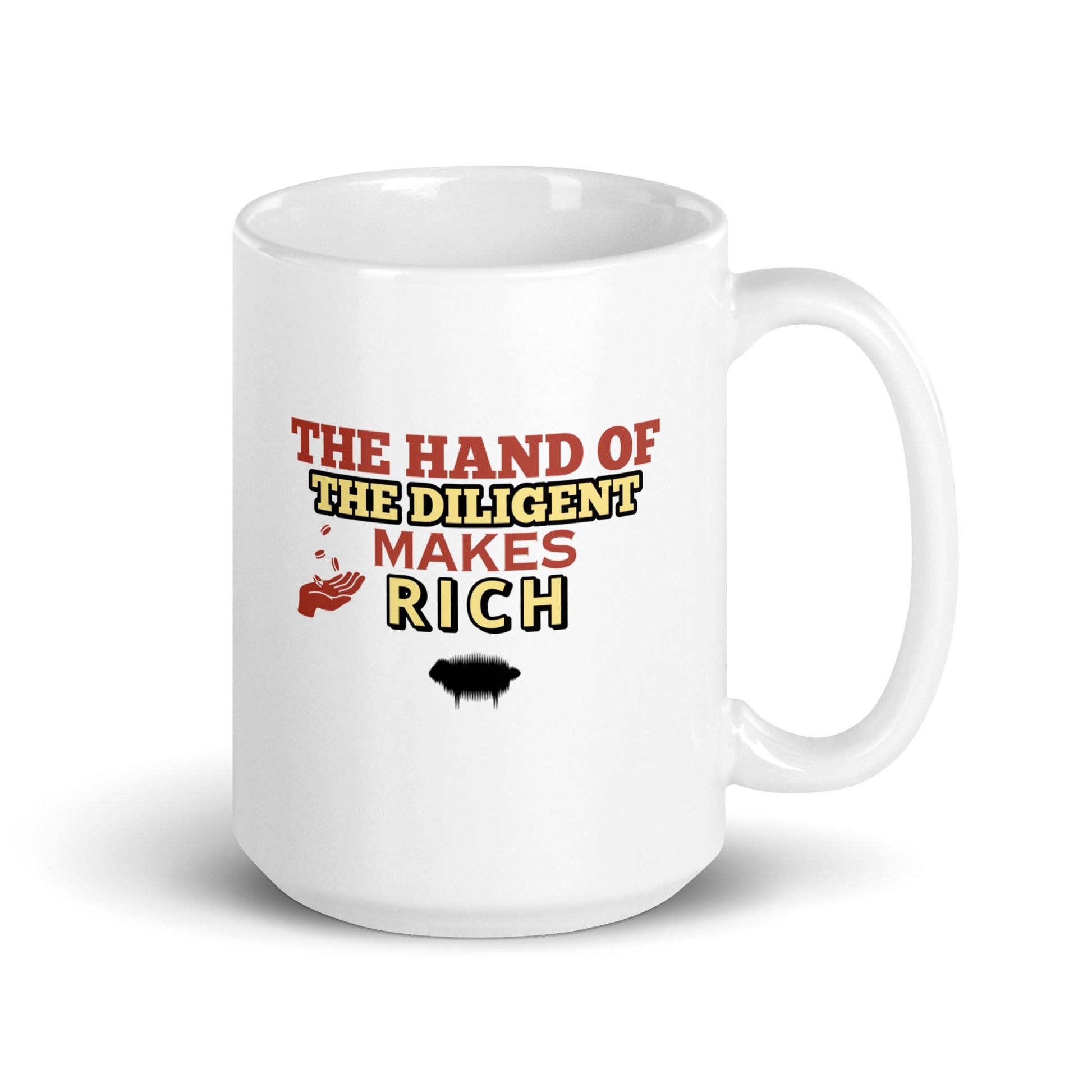 Proverbs 10:4 White Glossy Mug - Valiant Sheep