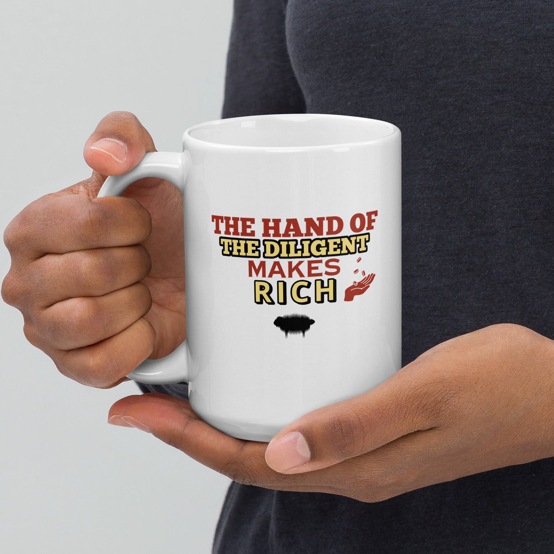 Proverbs 10:4 White Glossy Mug - Valiant Sheep Store