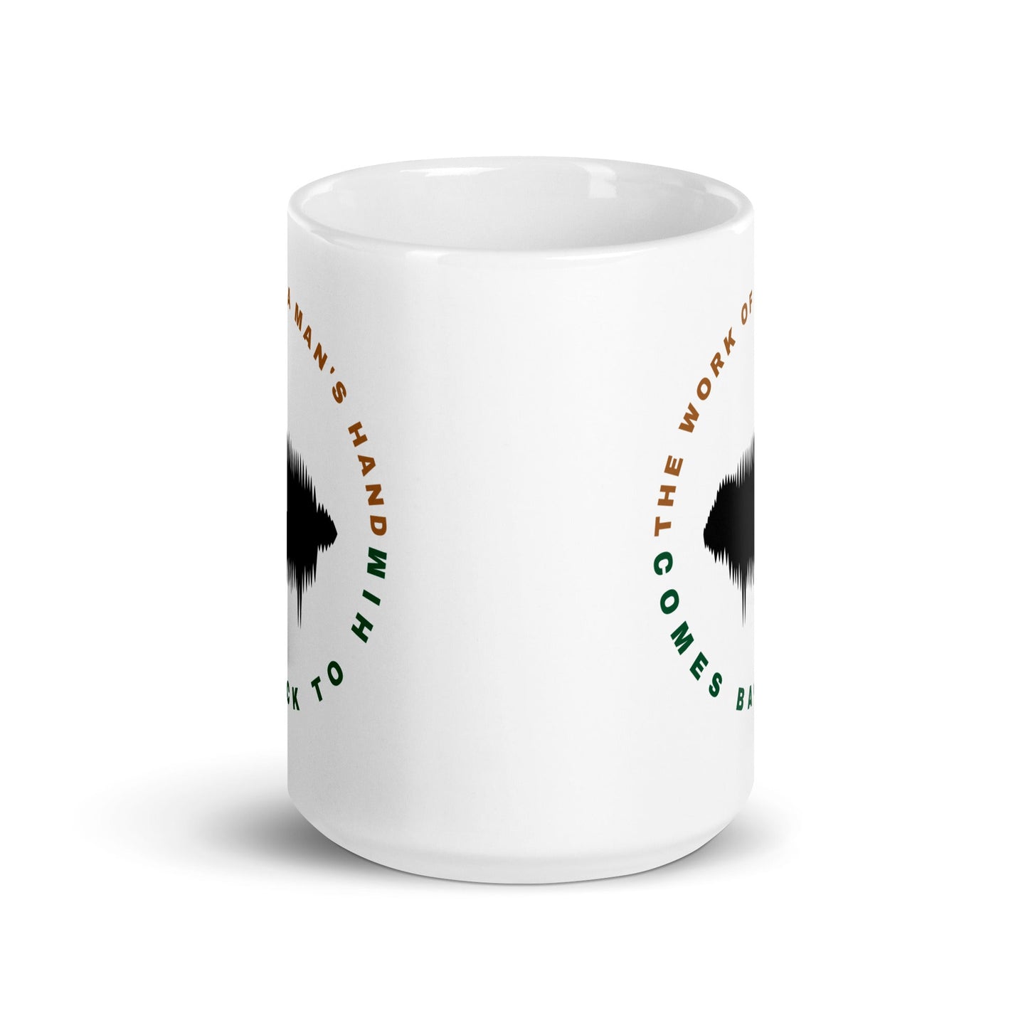 Proverbs 12:14 White Glossy Mug - Valiant Sheep