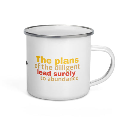 Proverbs 21:5 Enamel Mug - Valiant Sheep Store