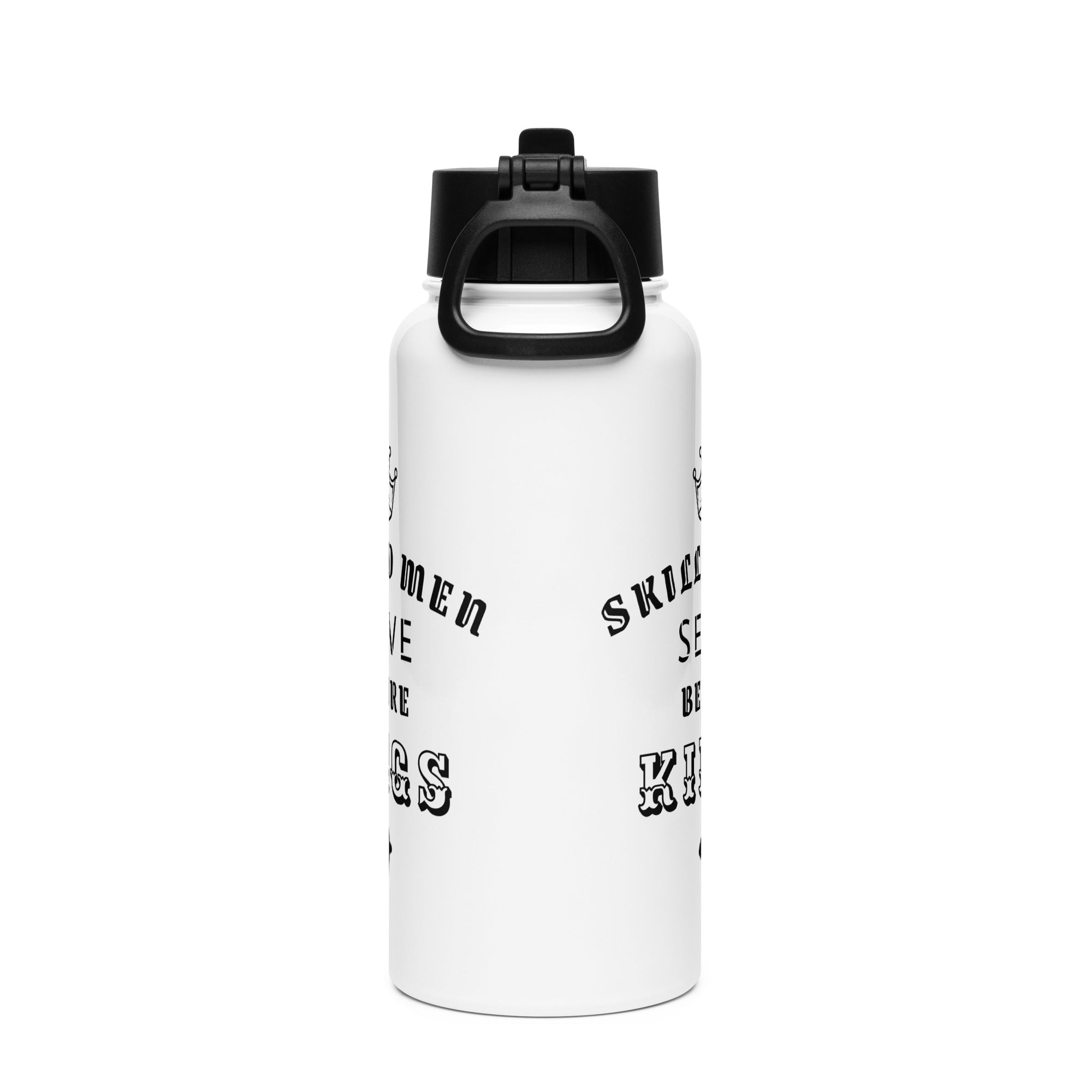 Proverbs 22:29 Stainless Steel Water Bottle with a Straw Lid - Valiant Sheep