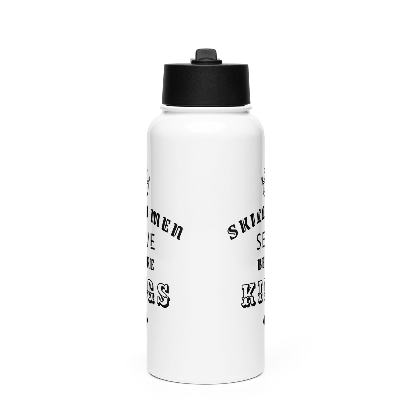 Proverbs 22:29 Stainless Steel Water Bottle with a Straw Lid - Valiant Sheep