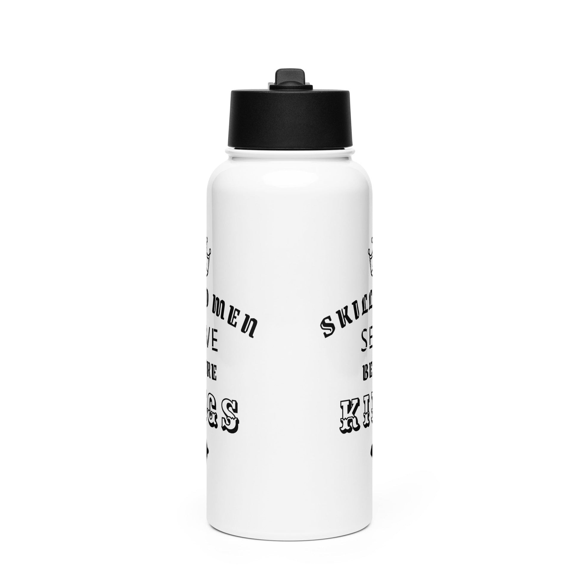 Proverbs 22:29 Stainless Steel Water Bottle with a Straw Lid - Valiant Sheep