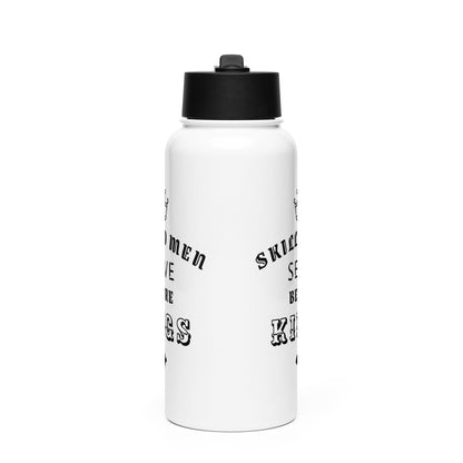 Proverbs 22:29 Stainless Steel Water Bottle with a Straw Lid - Valiant Sheep