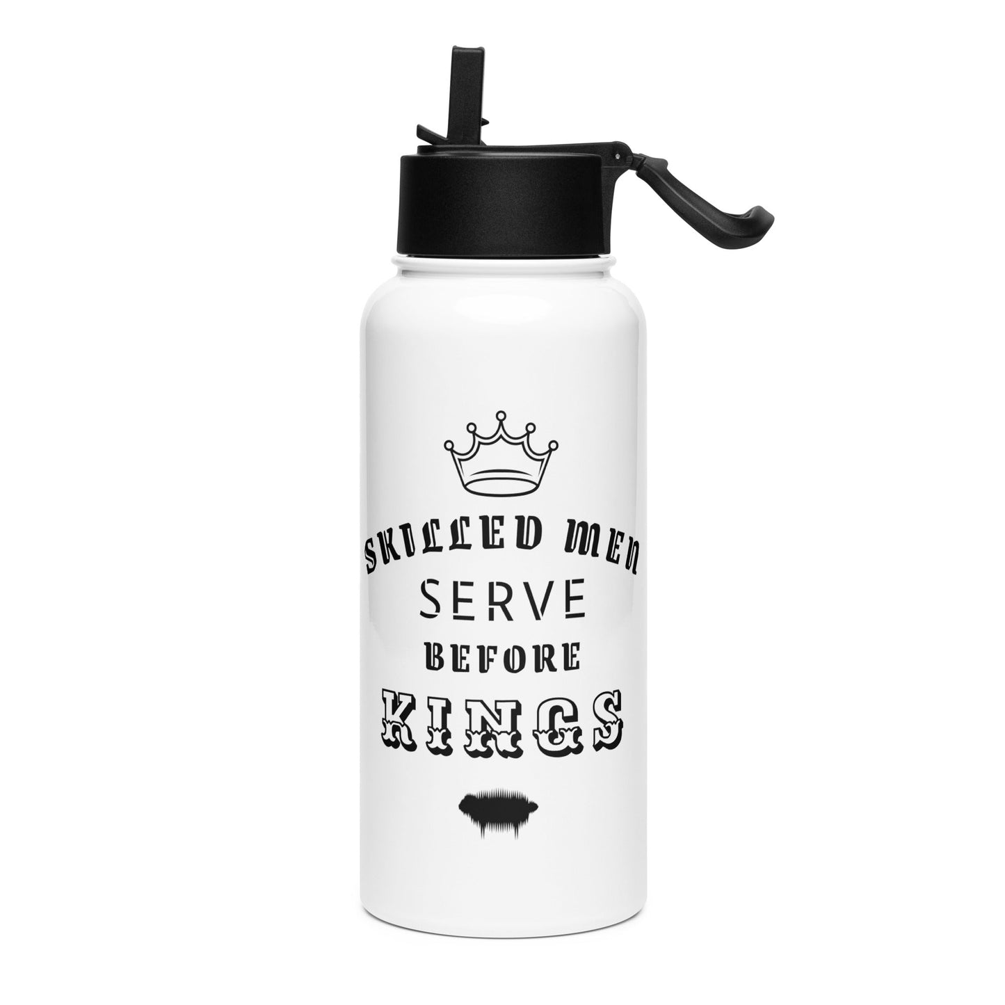 Proverbs 22:29 Stainless Steel Water Bottle with a Straw Lid - Valiant Sheep