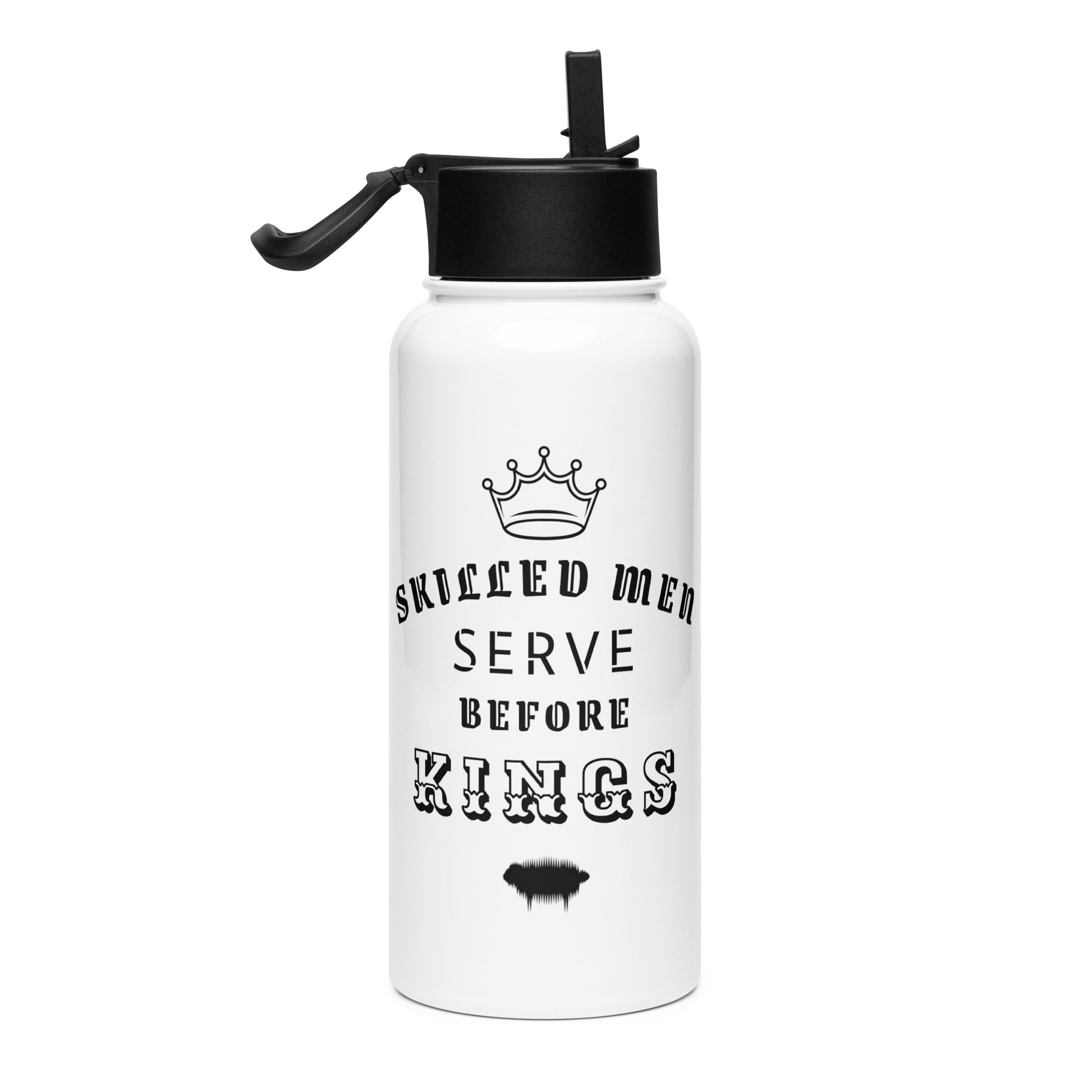 Proverbs 22:29 Stainless Steel Water Bottle with a Straw Lid - Valiant Sheep