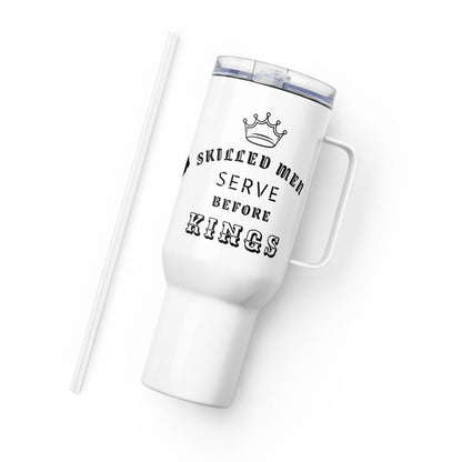 Proverbs 22:29 Travel Mug with a Handle - Valiant Sheep